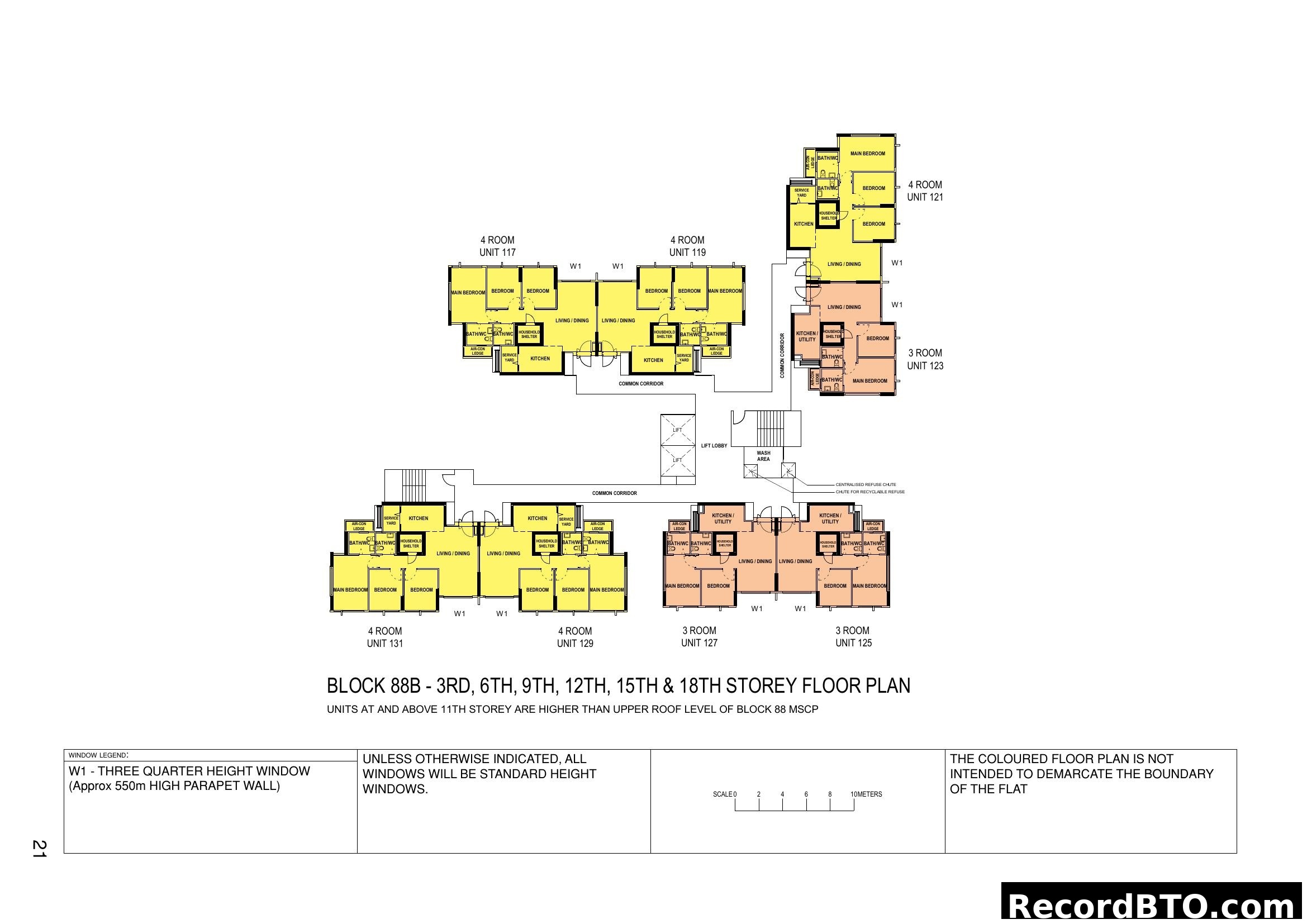 Block 88B - Floor Plan for Specific Storeys