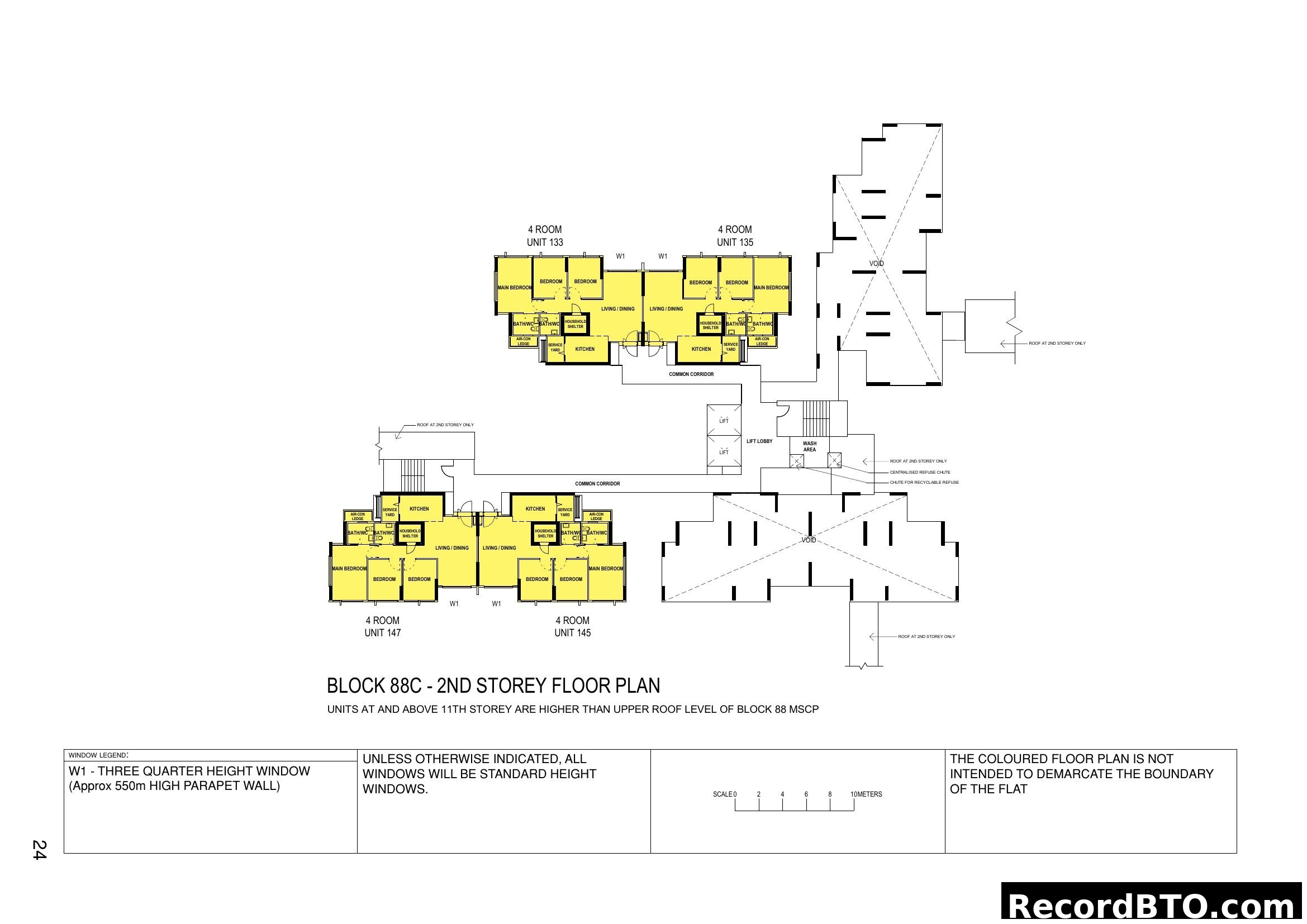 Block 88C 2nd Storey Floor Plan (4-Room Units)