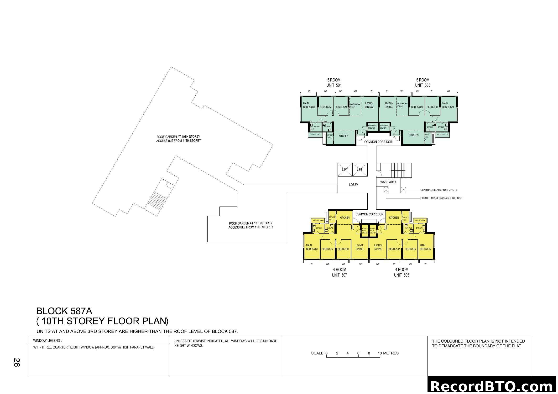 Block 587A 10th Storey Floor Plan with 4- and 5-Room Units