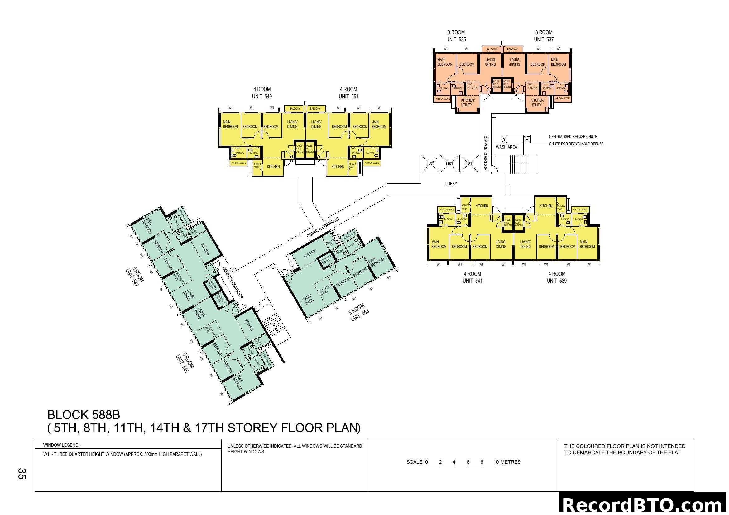Block 588B Floor Plan (5th, 8th, 11th, 14th, 17th Storeys)