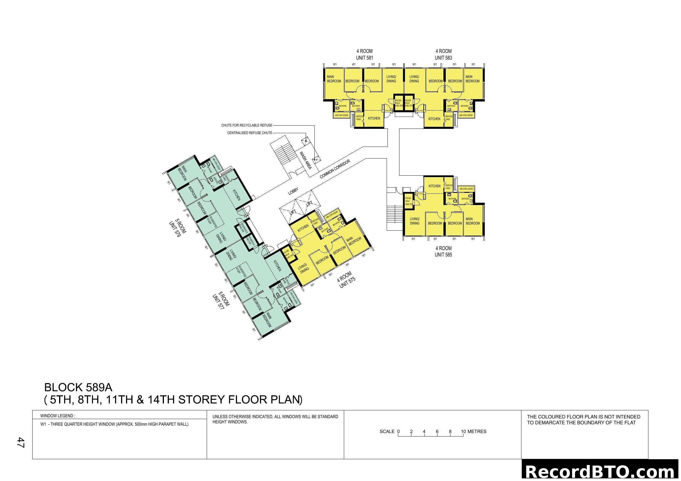 Block 589A (5th, 8th, 11th & 14th Storey) Floor Plan