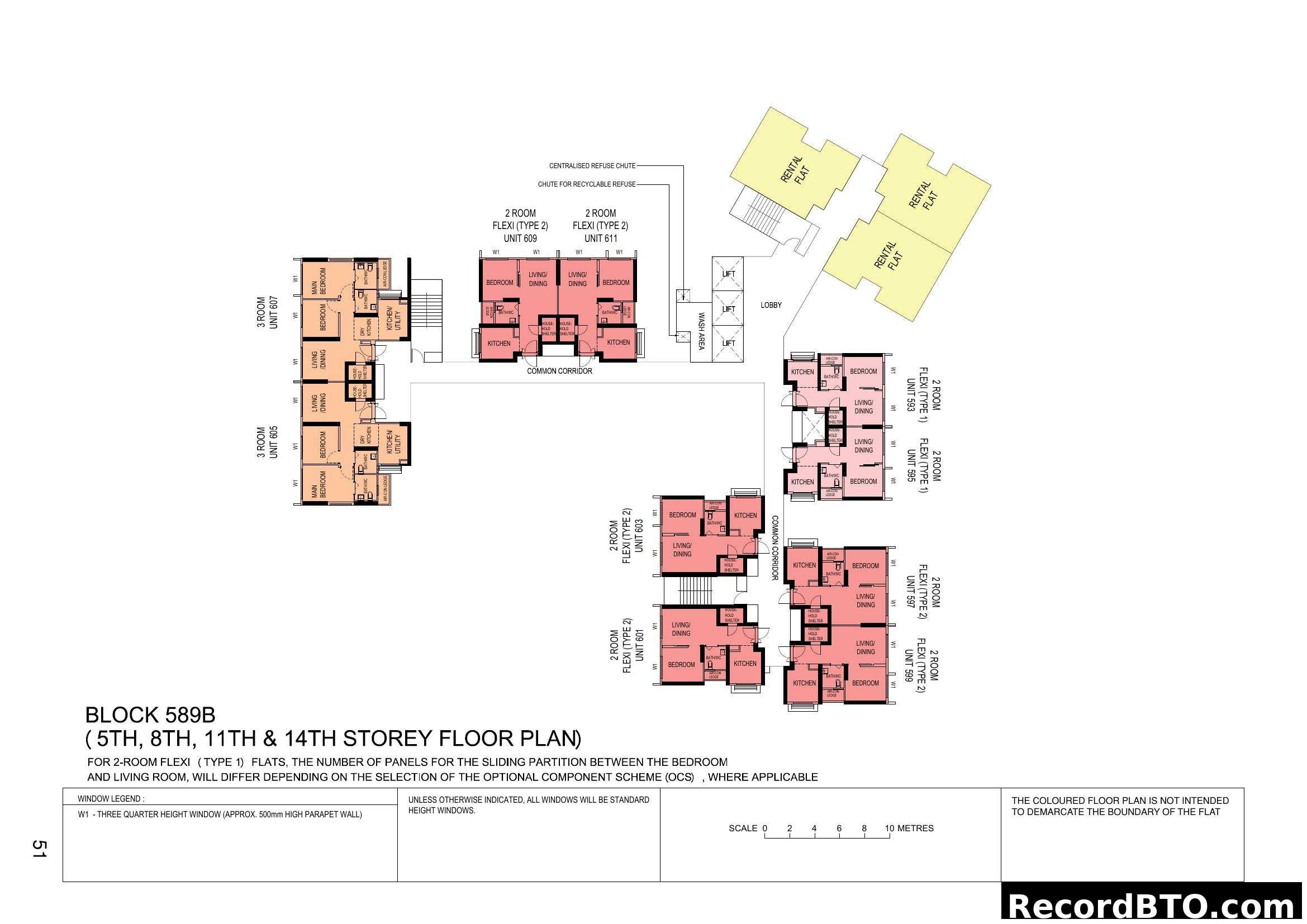 Block 589B (5th, 8th, 11th & 14th Storey Floor Plan)