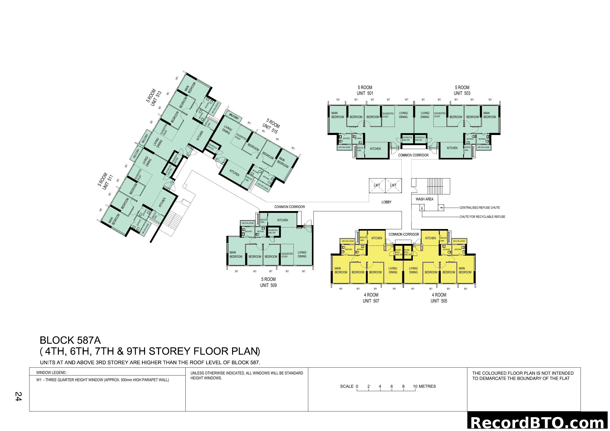 Block 587A (4th, 6th, 7th & 9th Storey Floor Plan)