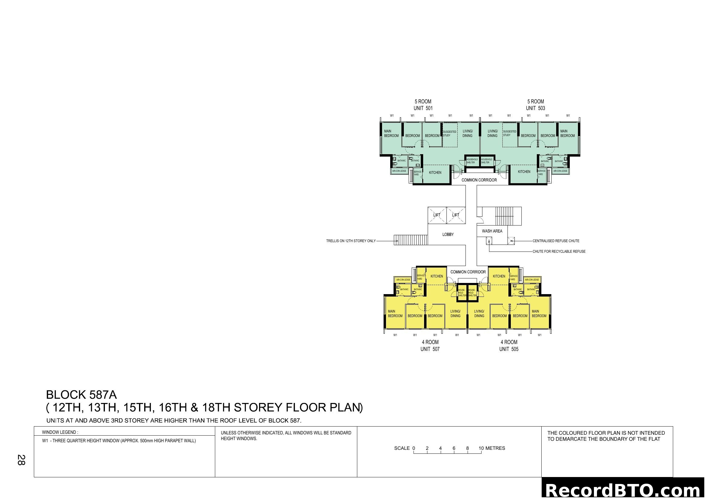 Block 587A Floor Plan (12th, 13th, 15th, 16th & 18th Storey)
