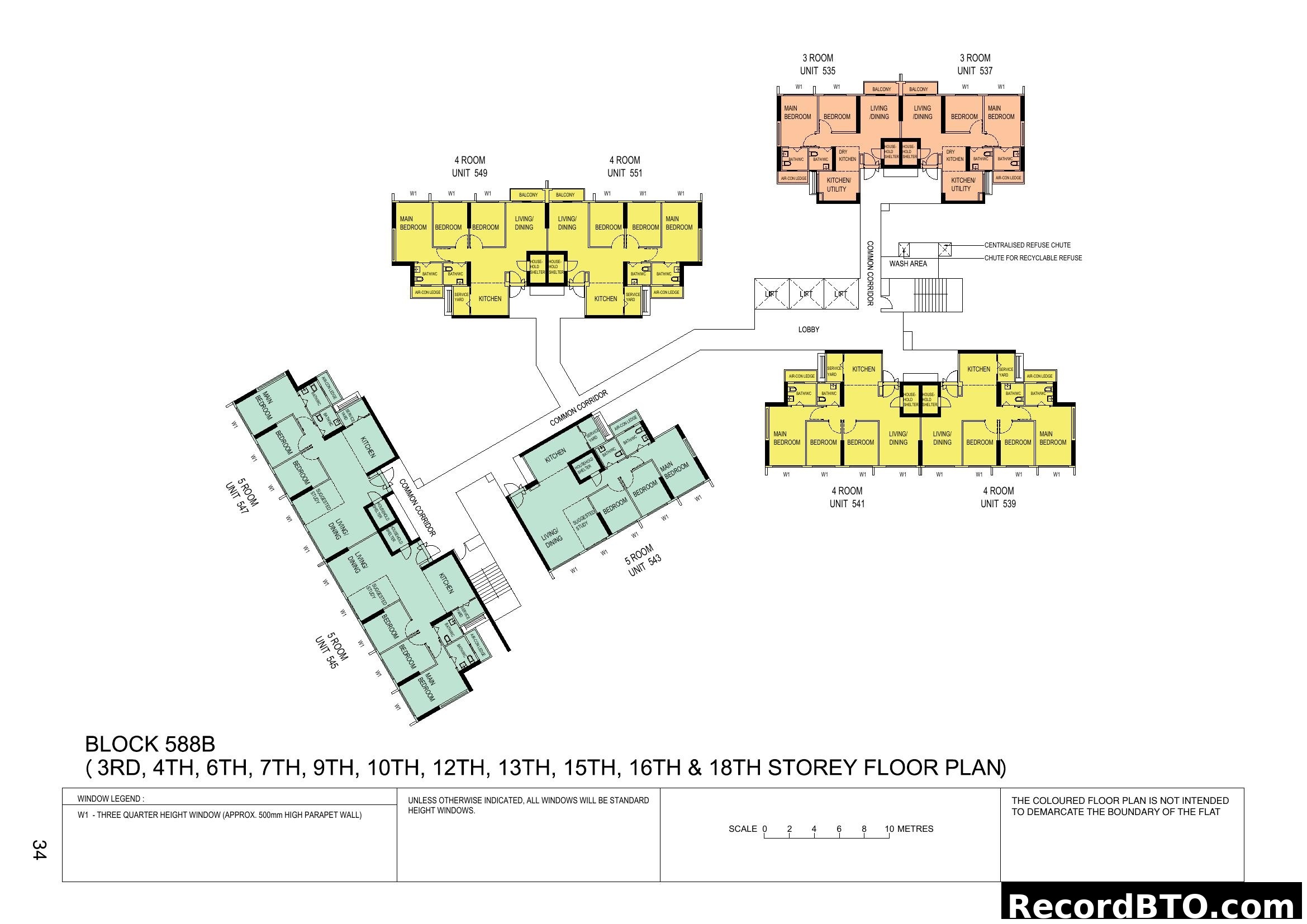 Block 588B Floor Plan (Selected Storeys)