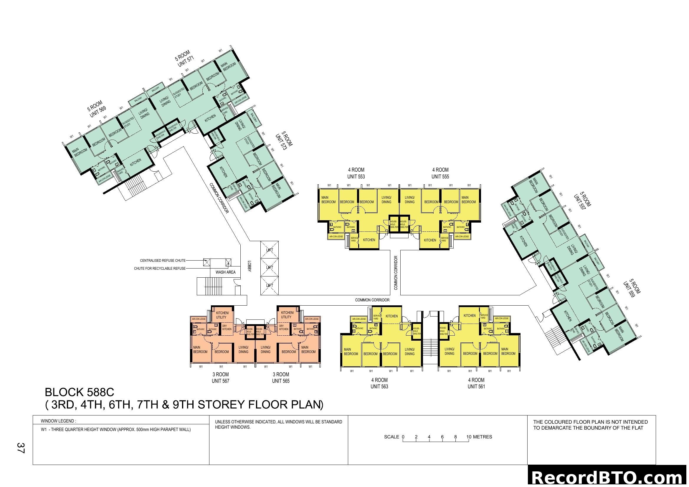 Block 588C Multi-Unit Floor Plan (Selected Storeys)