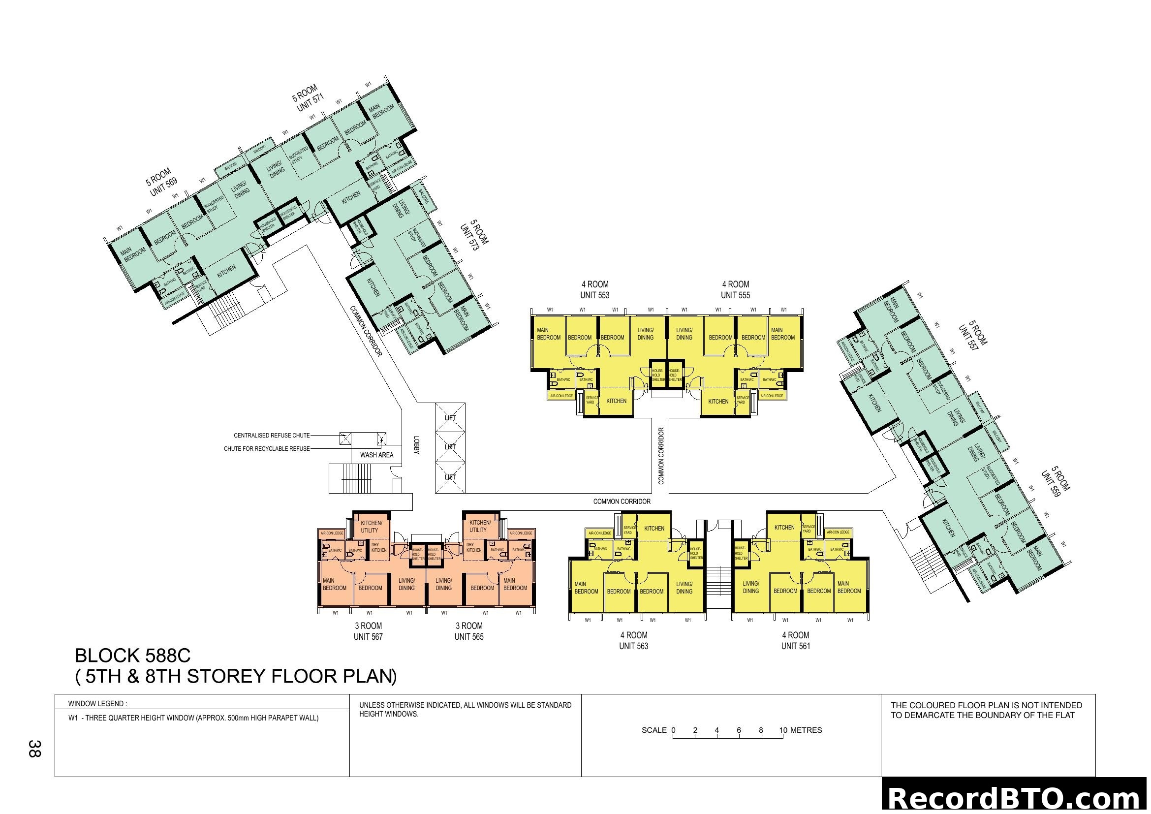 Block 588C Floor Plan (5th & 8th Storey)
