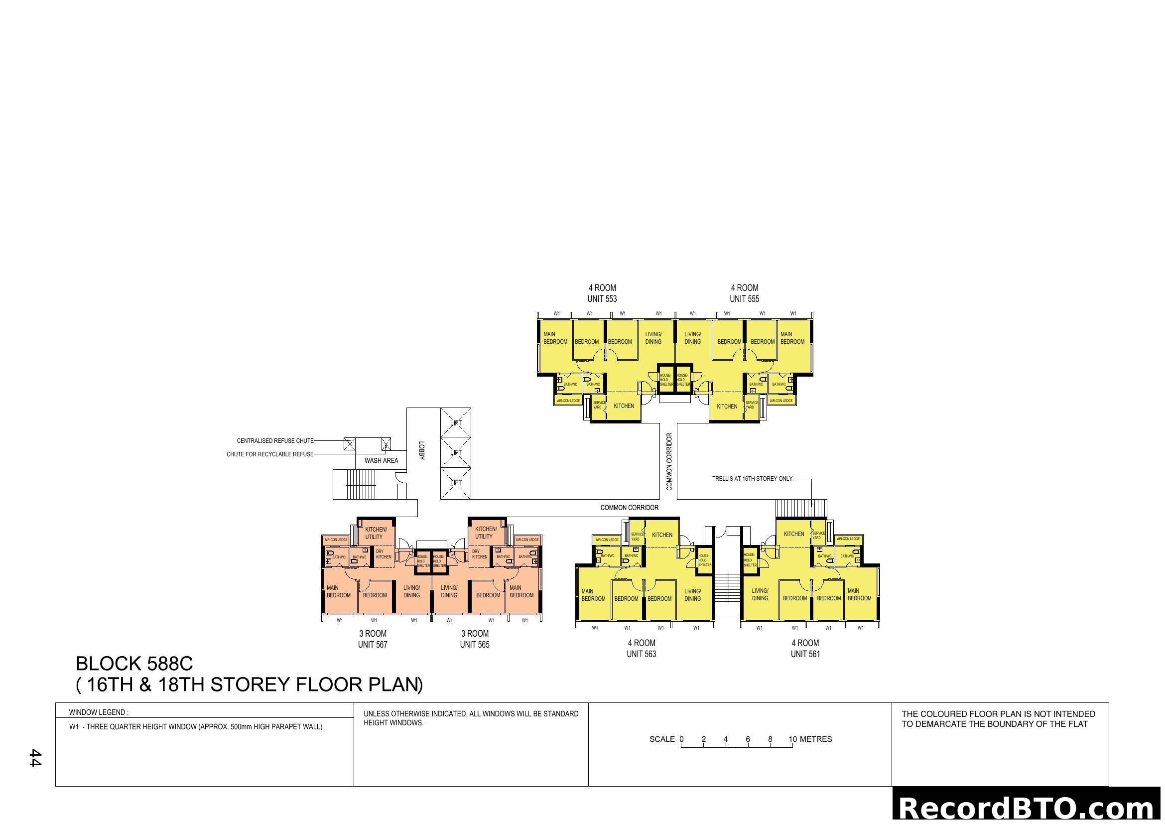Block 588C Floor Plan (16th & 18th Storey)