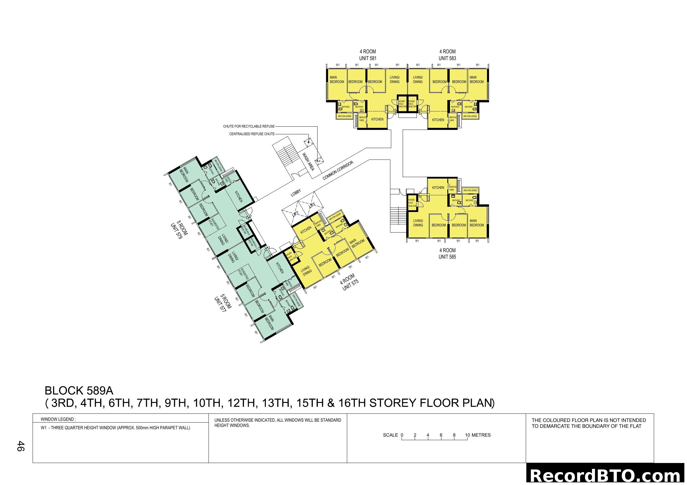 Block 589A Floor Plan (Selected Storeys)