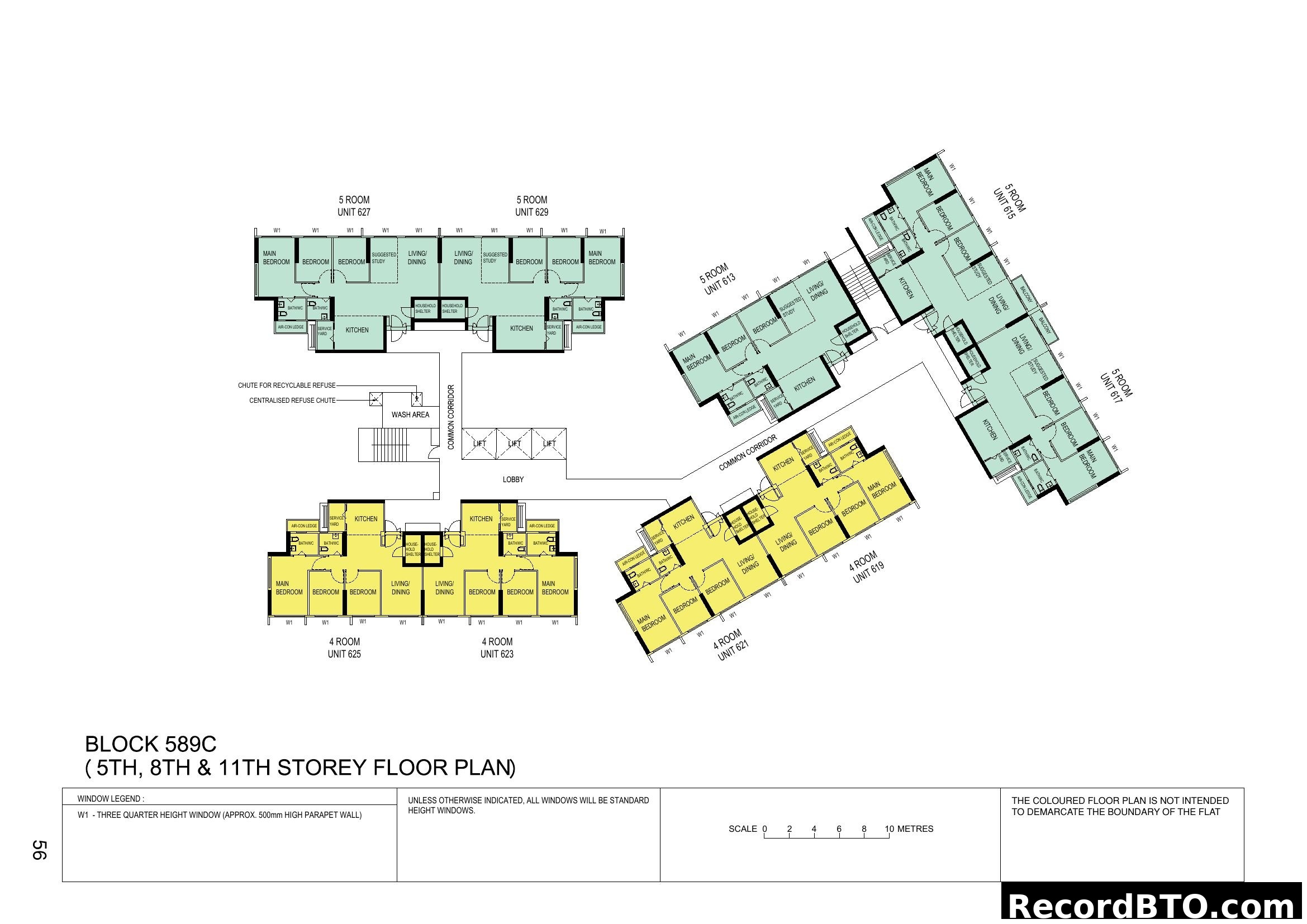 Block 589C Floor Plan (5th, 8th & 11th Storey)