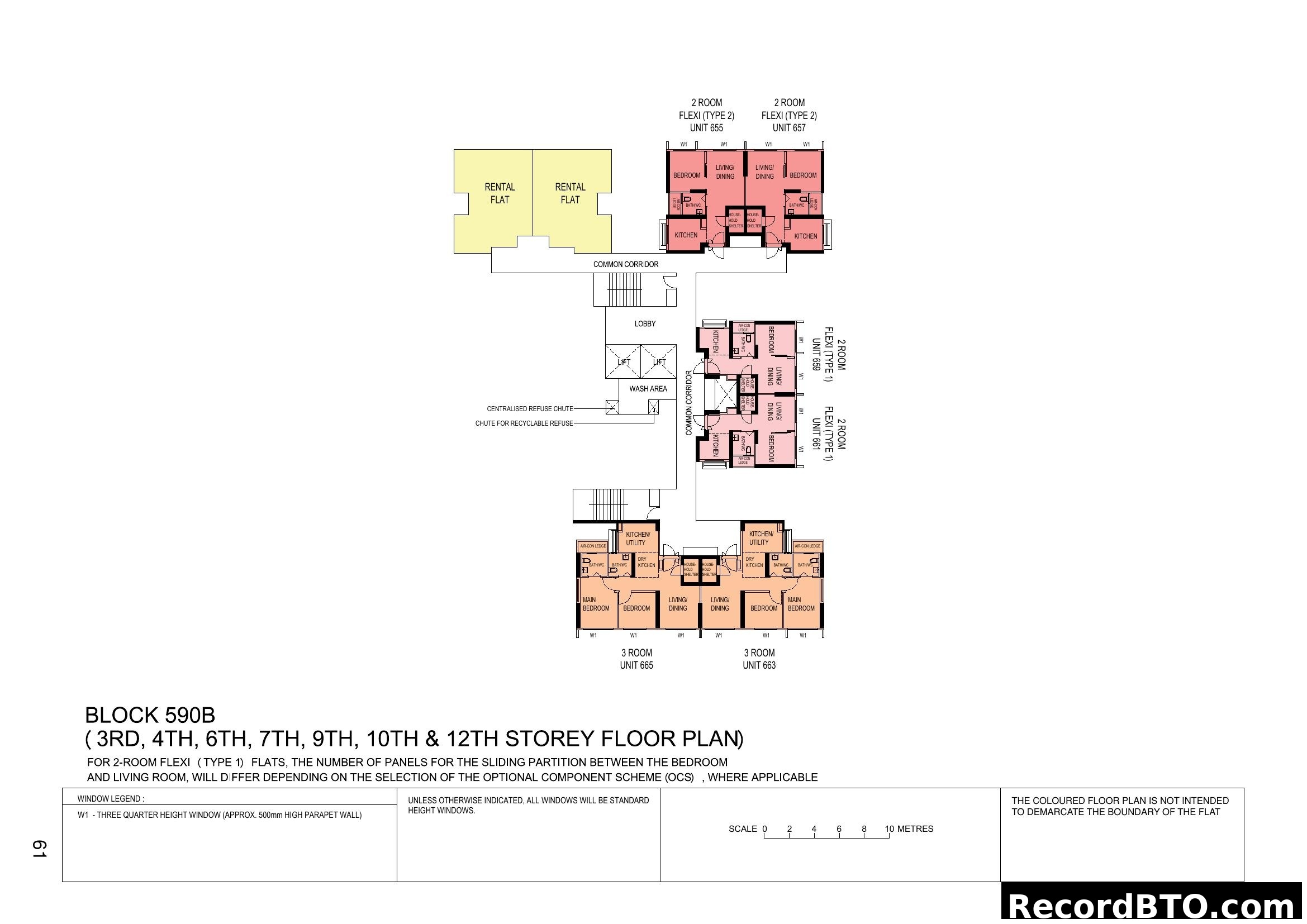 Block 590B (3rd, 4th, 6th, 7th, 9th, 10th & 12th Storey Floor Plan)