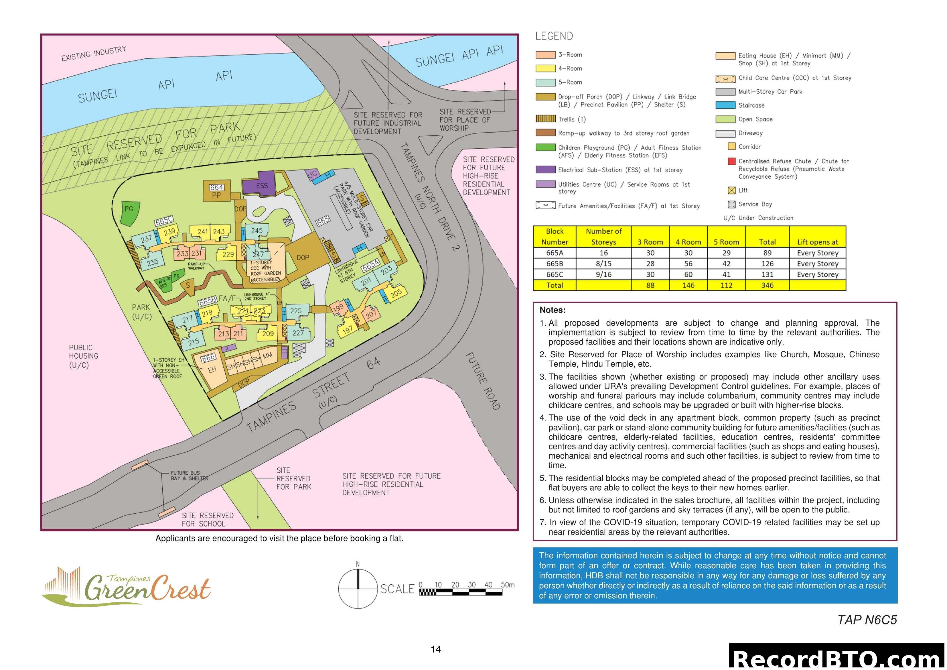 Tampines GreenCrest Site Plan and Unit Distribution