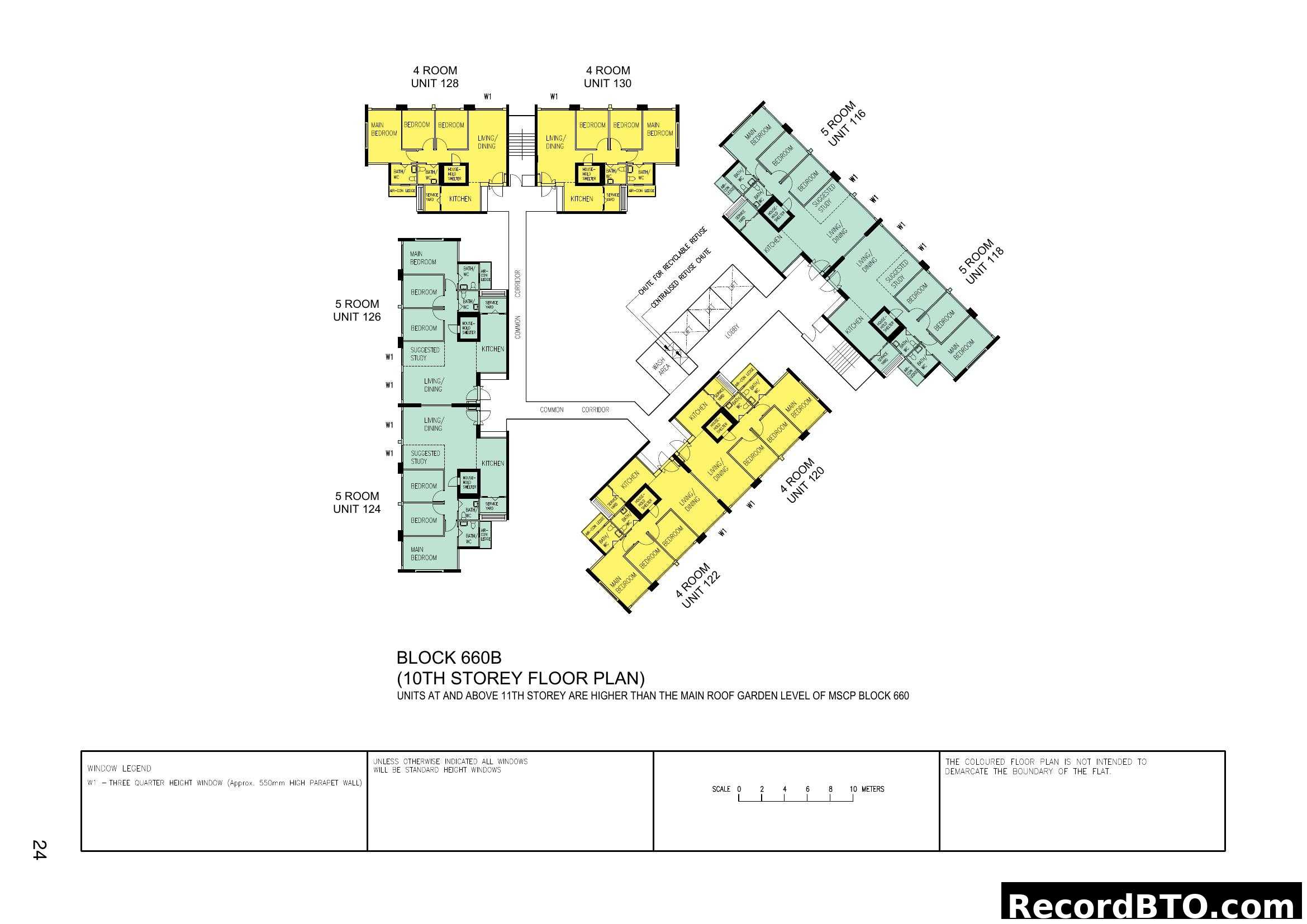Block 660B 10th Storey Floor Plan (Units 116-130)