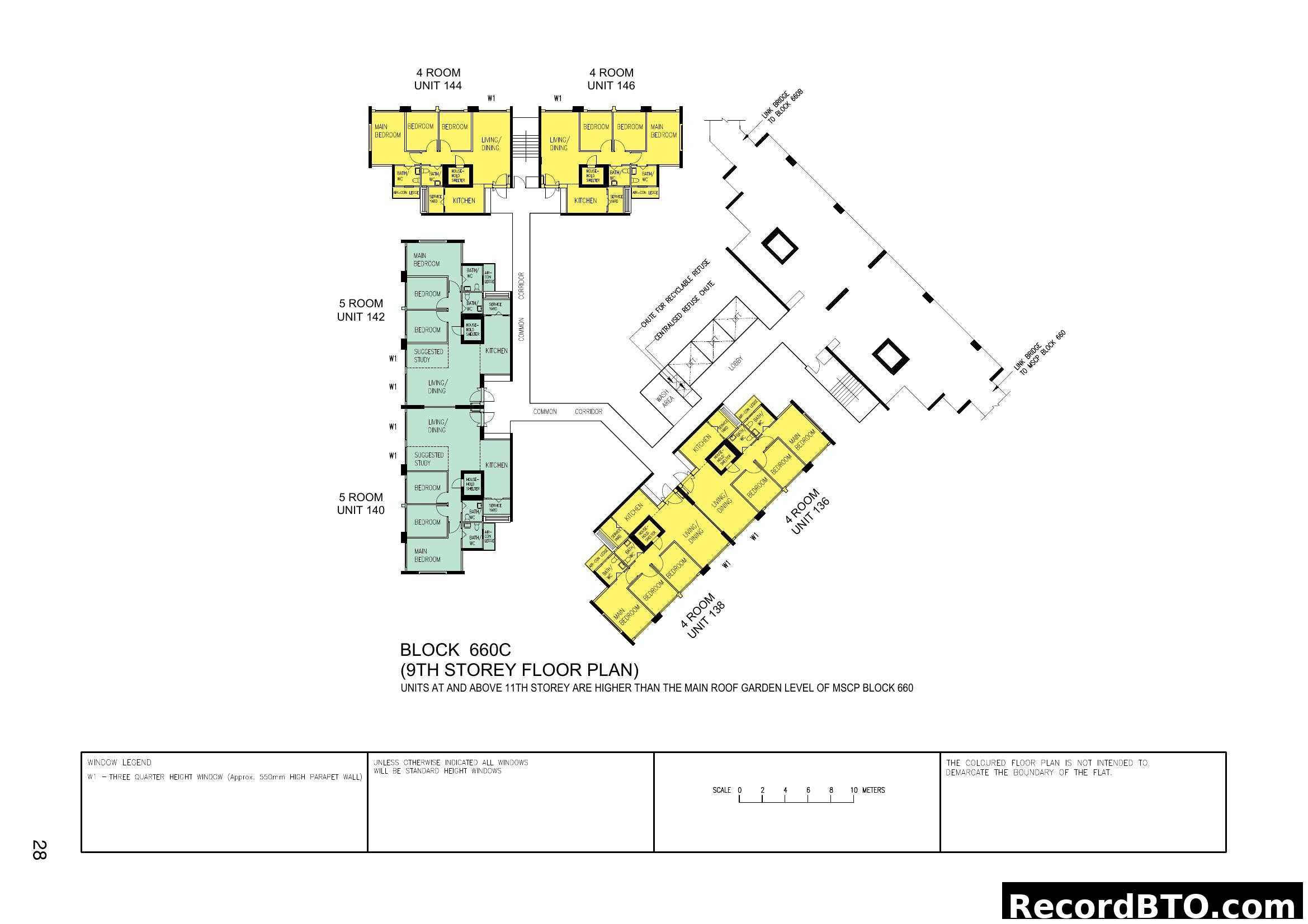 Block 660C 9th Storey Floor Plan (4-Room & 5-Room Units)