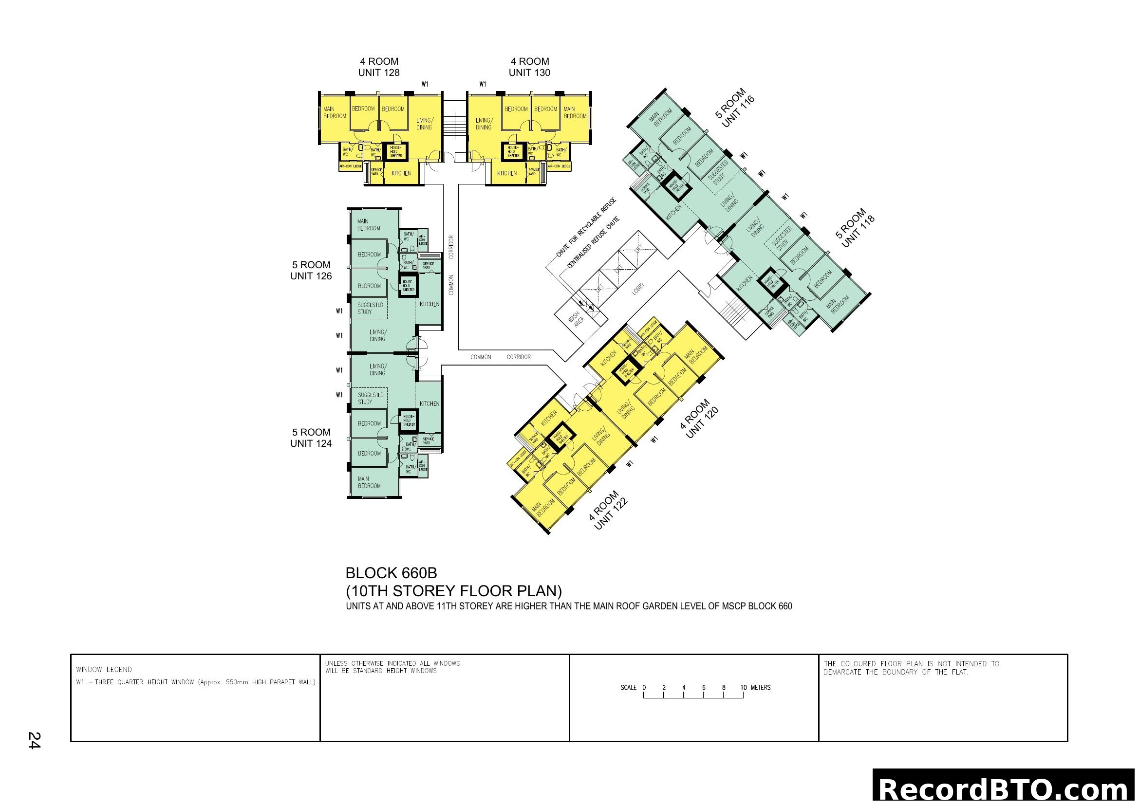 Block 660B 10th Storey Floor Plan (Units 116-130)