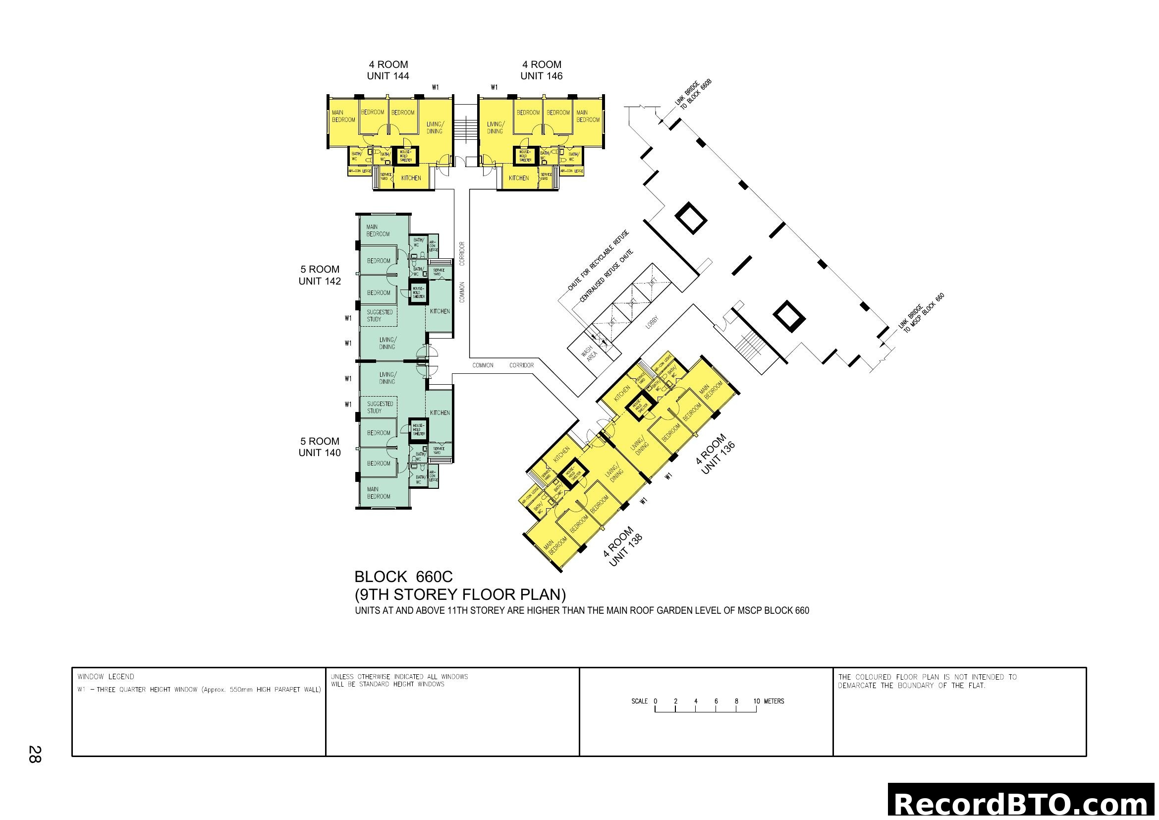 Block 660C 9th Storey Floor Plan (4-Room & 5-Room Units)