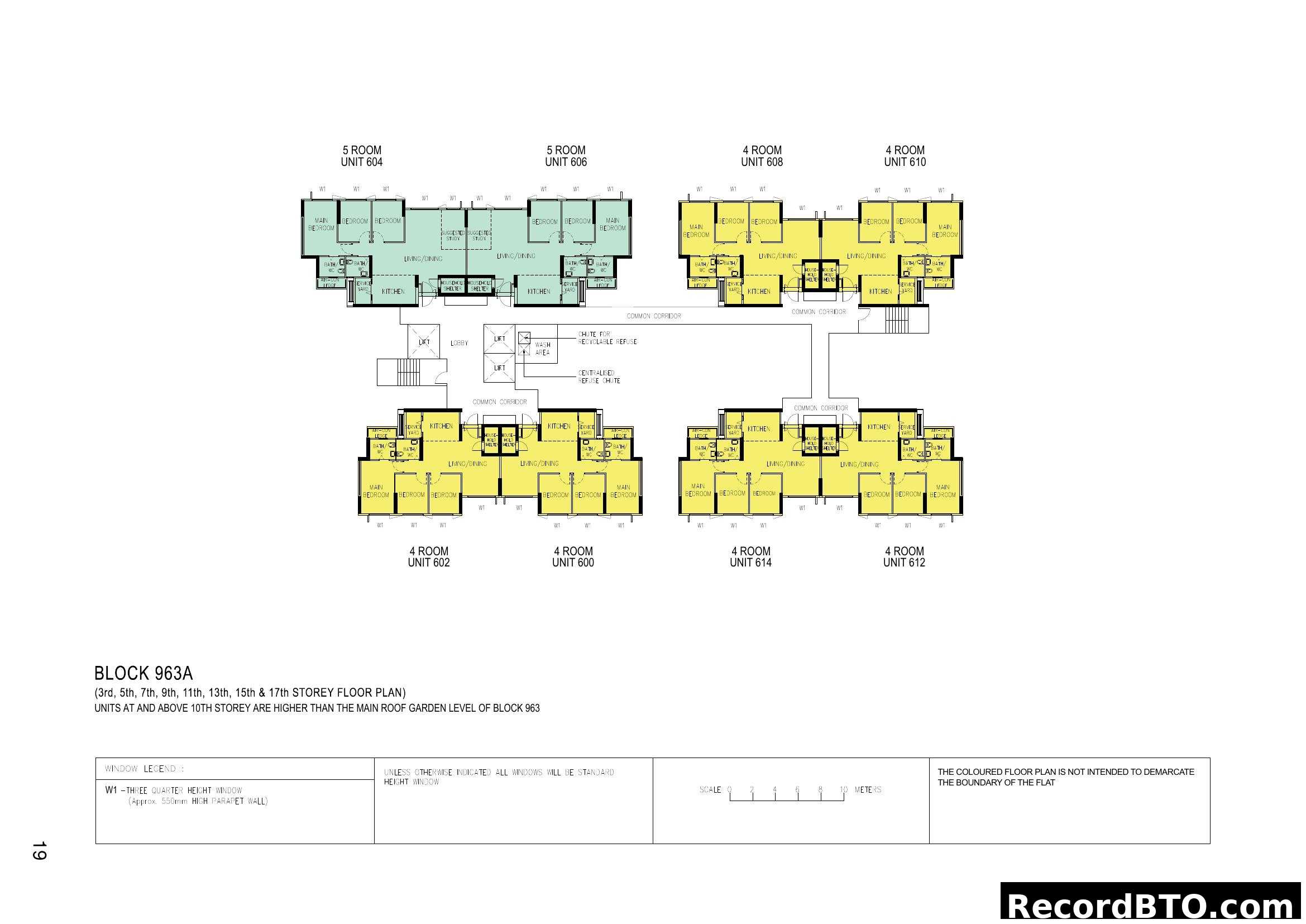 Block 963A Floor Plan (3rd, 5th, 7th, 9th, 11th, 13th, 15th & 17th Storeys)