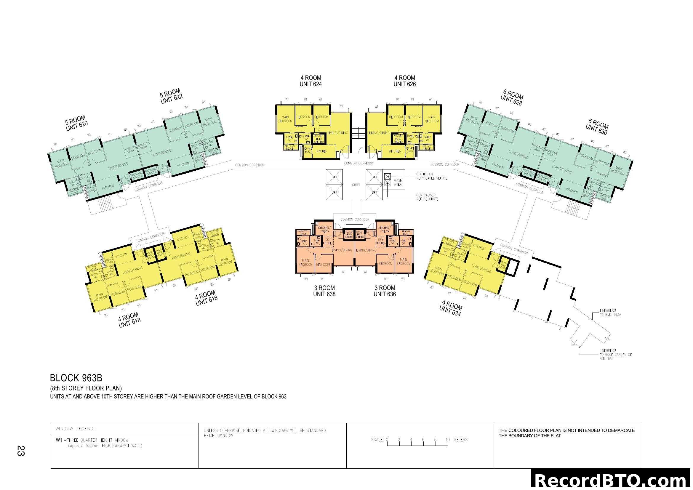 Block 963B 8th Storey Floor Plan with Unit Layouts