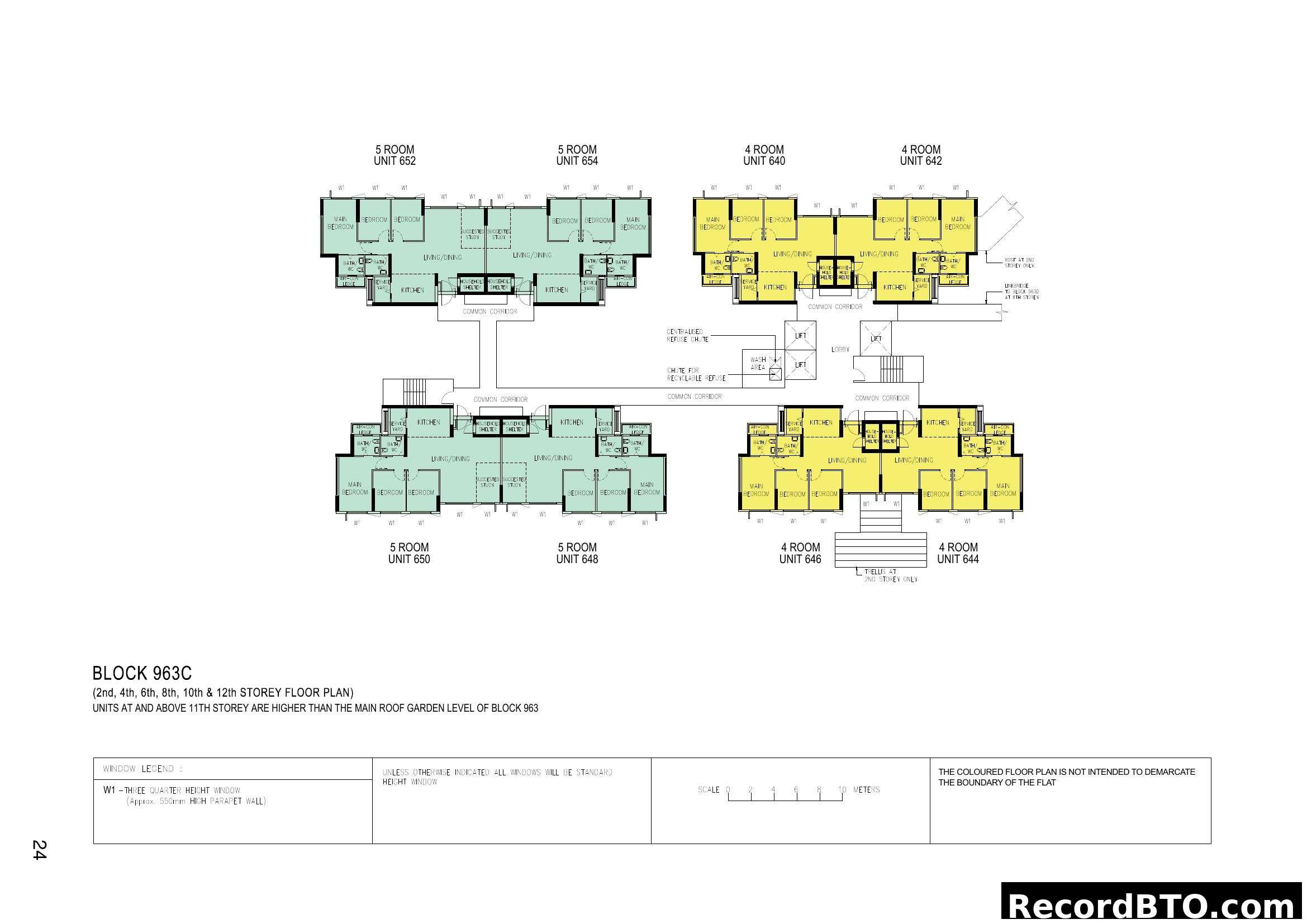 Block 963C Floor Plans (2nd, 4th, 6th, 8th, 10th & 12th Storey)