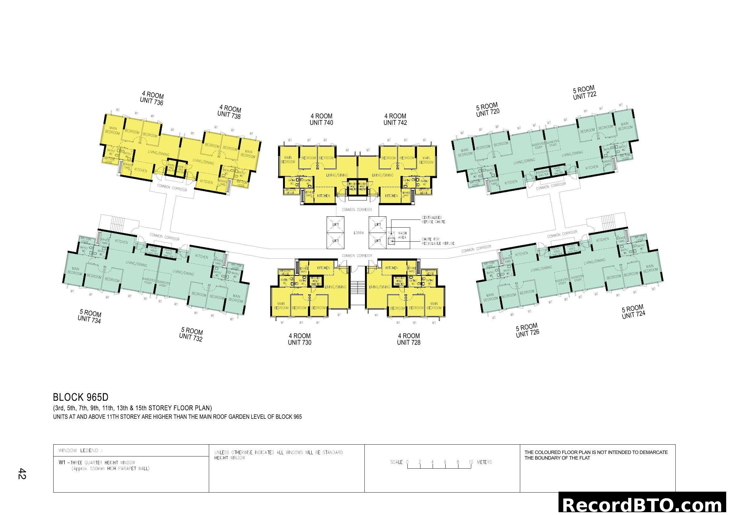 Block 965D: 4-Room & 5-Room Unit Floor Plans (Selected Storeys)