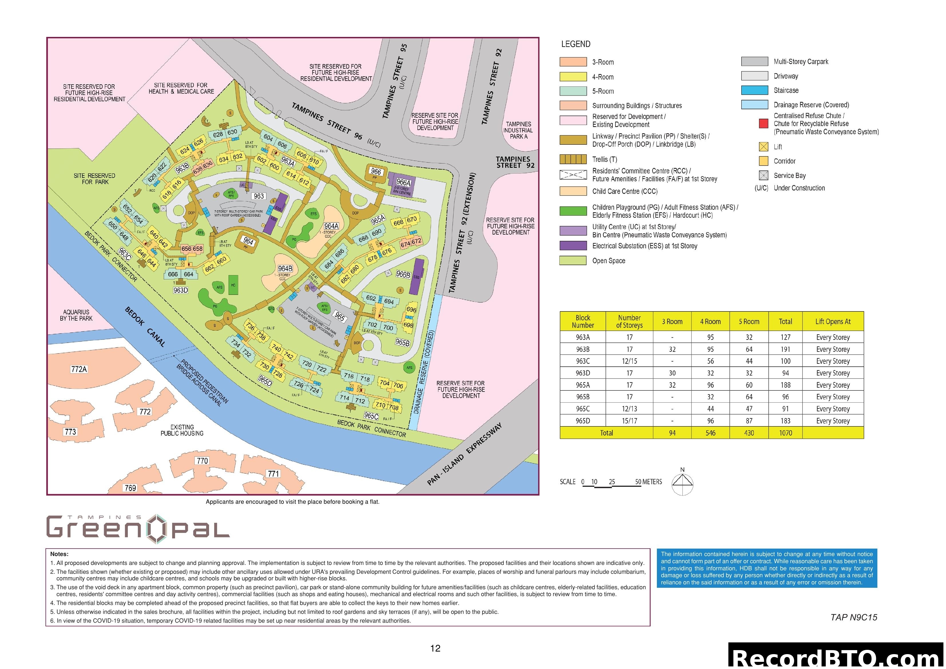 Tampines GreenOpal Site Plan with Unit Mix Details