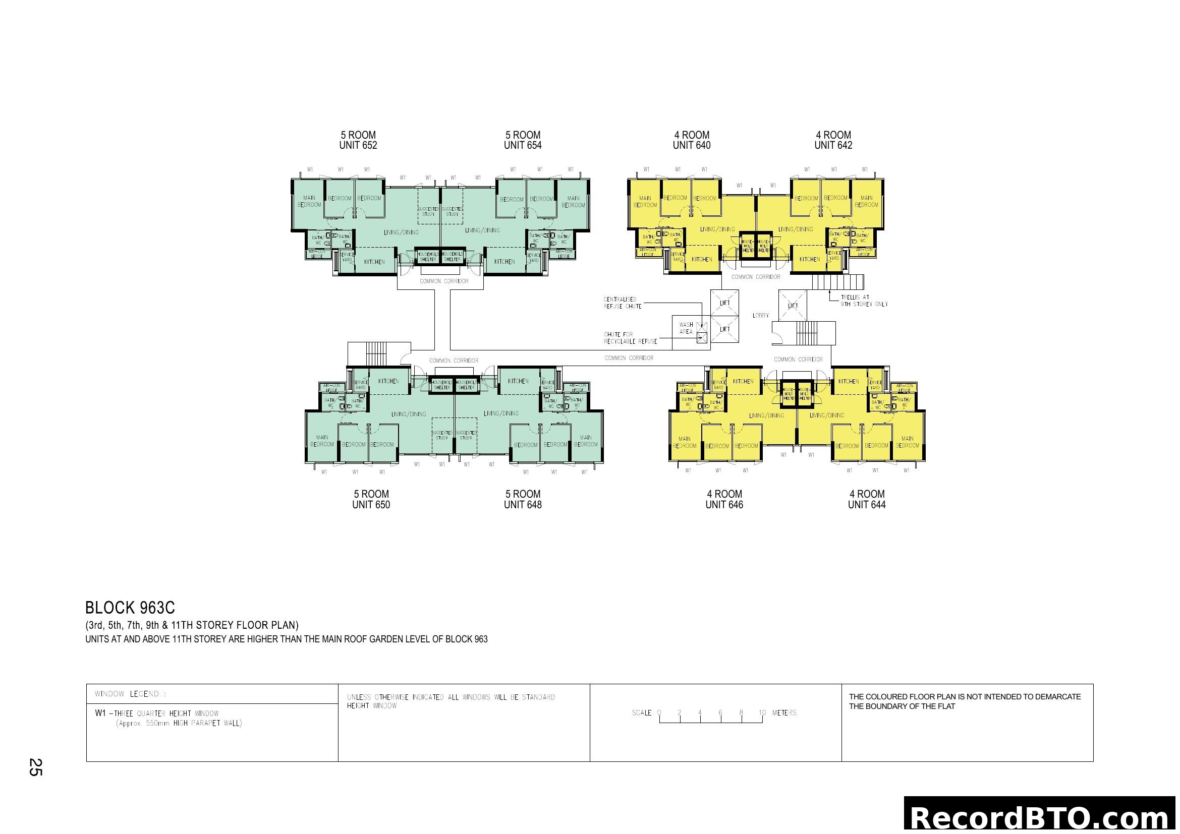 Block 963C Floor Plan (3rd, 5th, 7th, 9th & 11th Storeys)