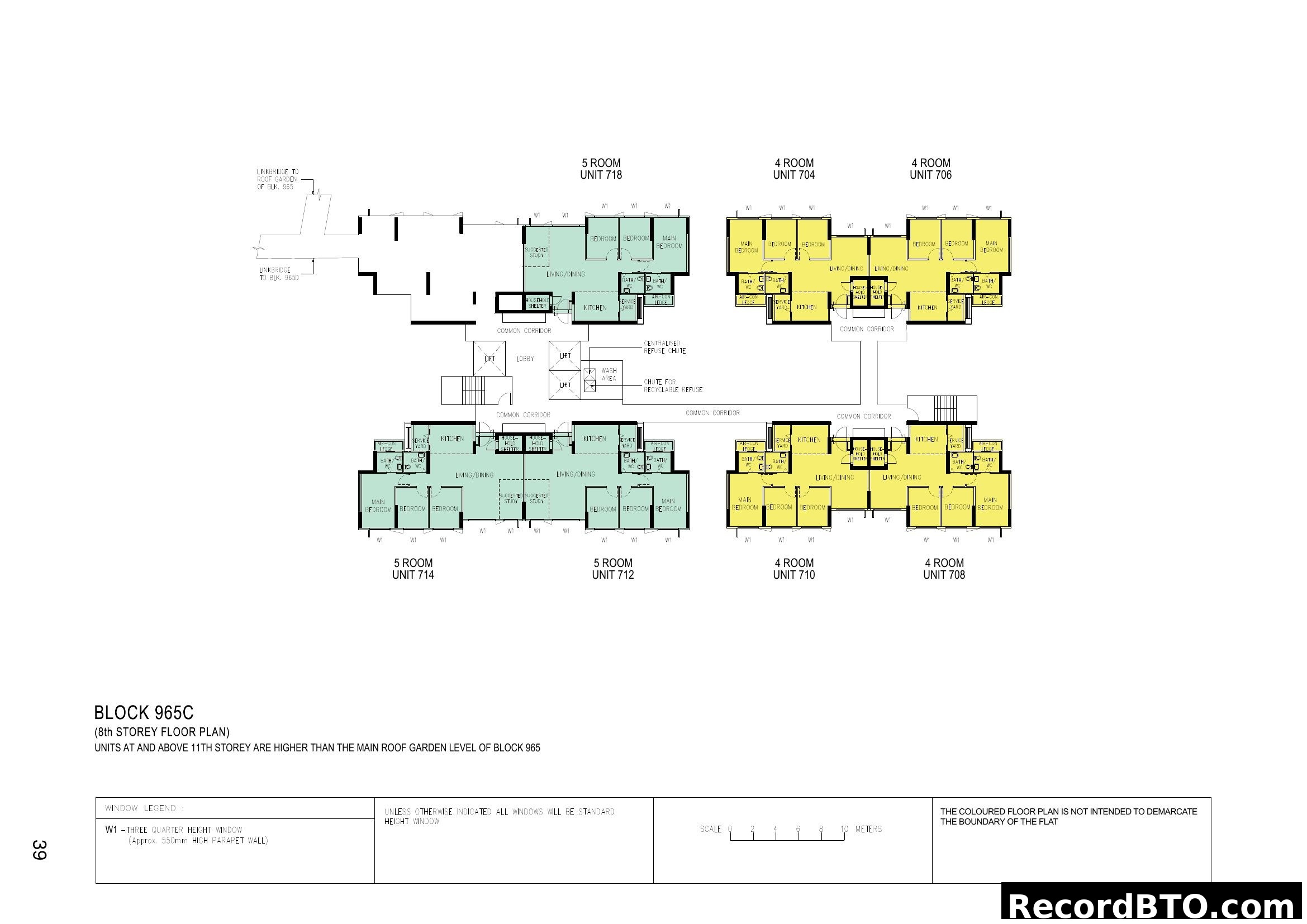 Block 965C 8th Storey Floor Plan (4 & 5-Room Units)