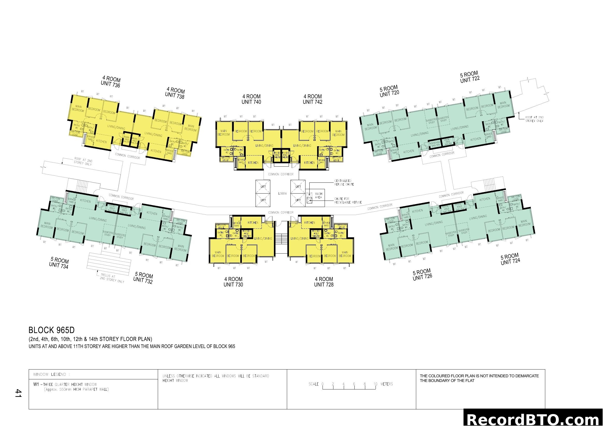 Block 965D Floor Plan (Selected Storeys)
