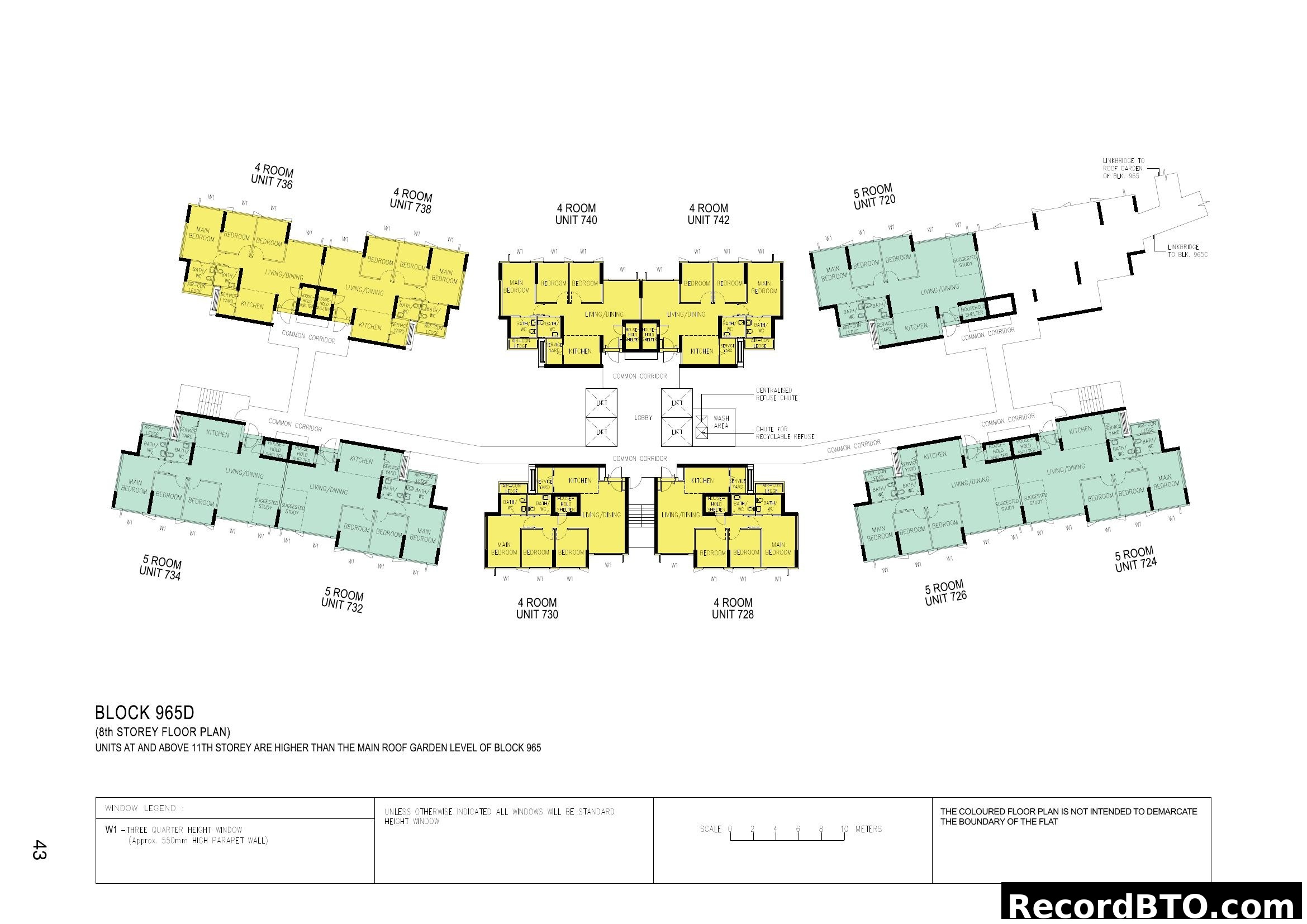 Block 965D Floor Plan - 4-Room & 5-Room Units (8th Storey)