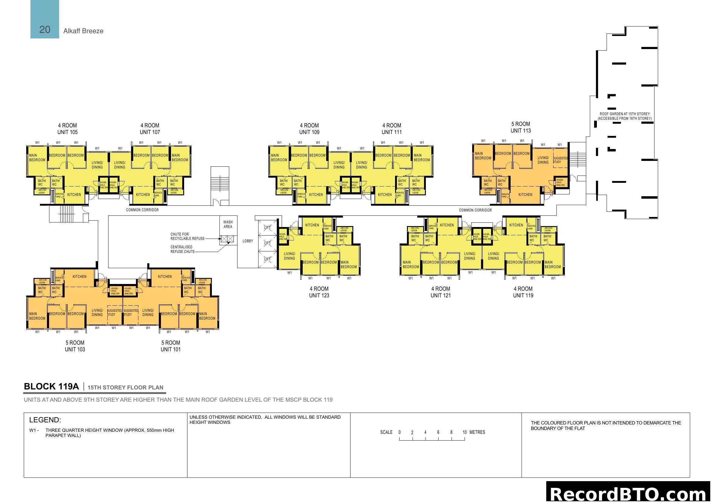 Alkaff Breeze Block 119A 15th Storey Floor Plan