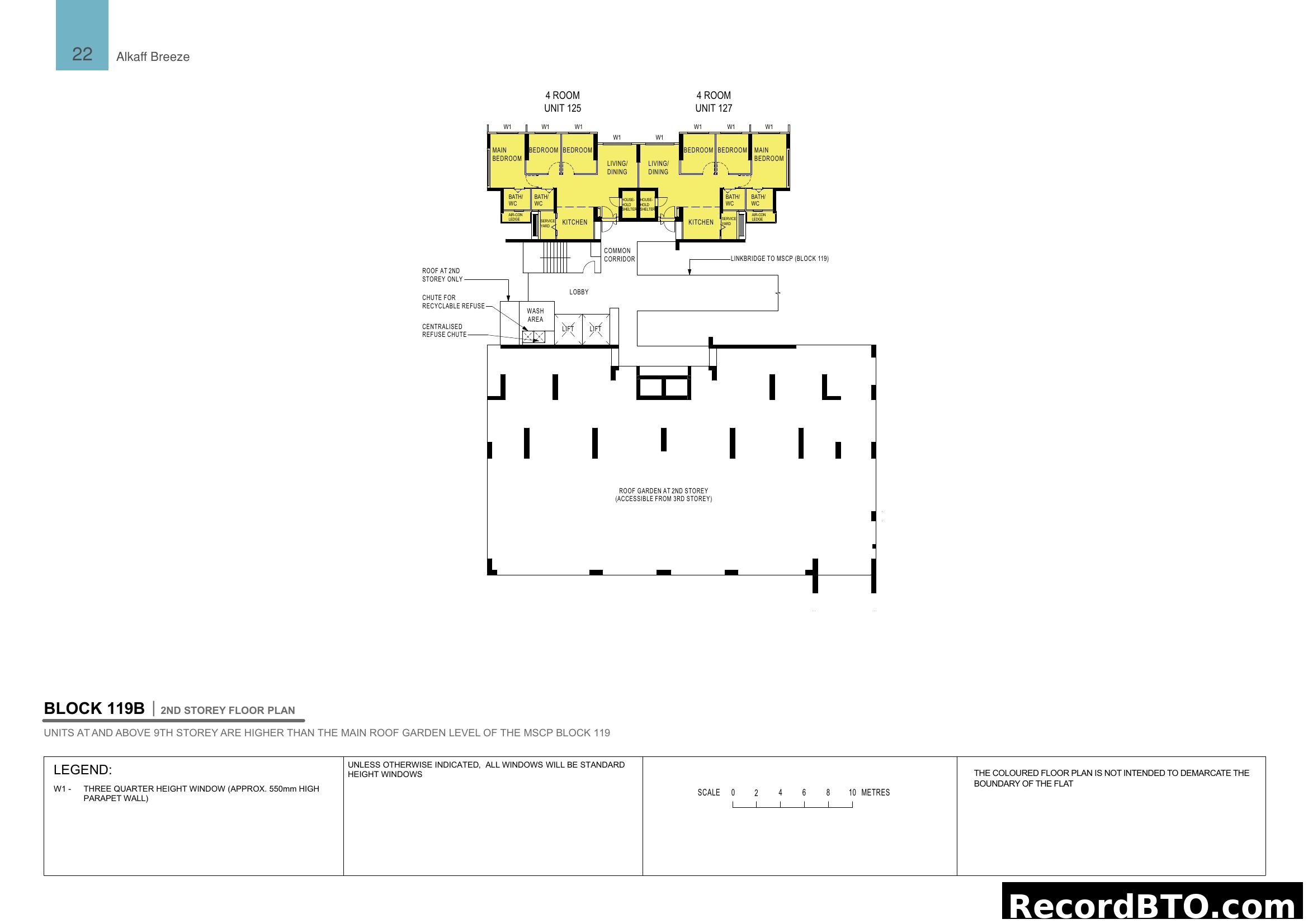 Alkaff Breeze Block 119B 2nd Storey Floor Plan (4-Room)