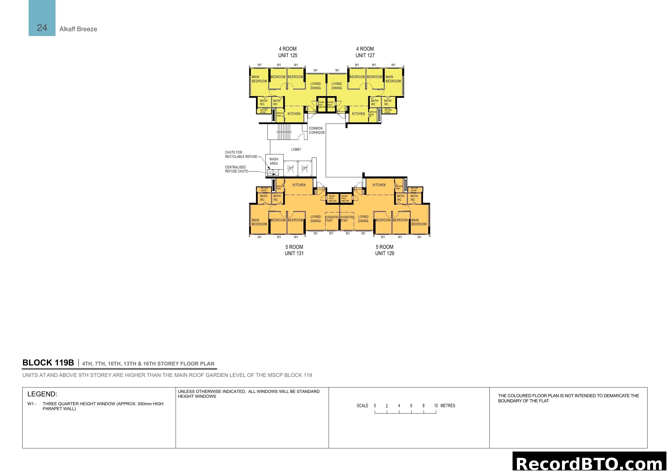 Alkaff Breeze Block 119B Floor Plan (Selected Storeys)