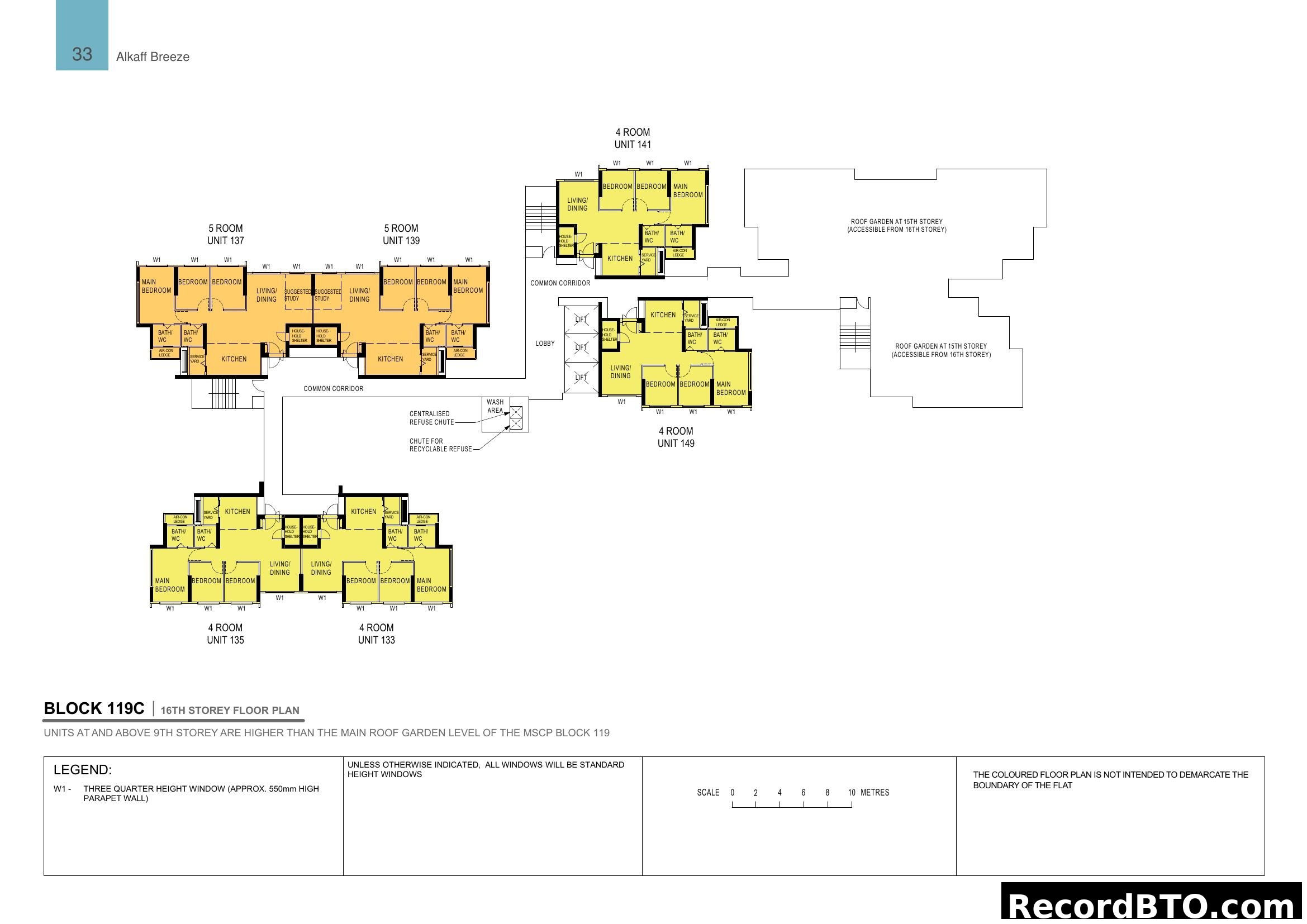 Block 119C 16th Storey Floor Plan - Alkaff Breeze