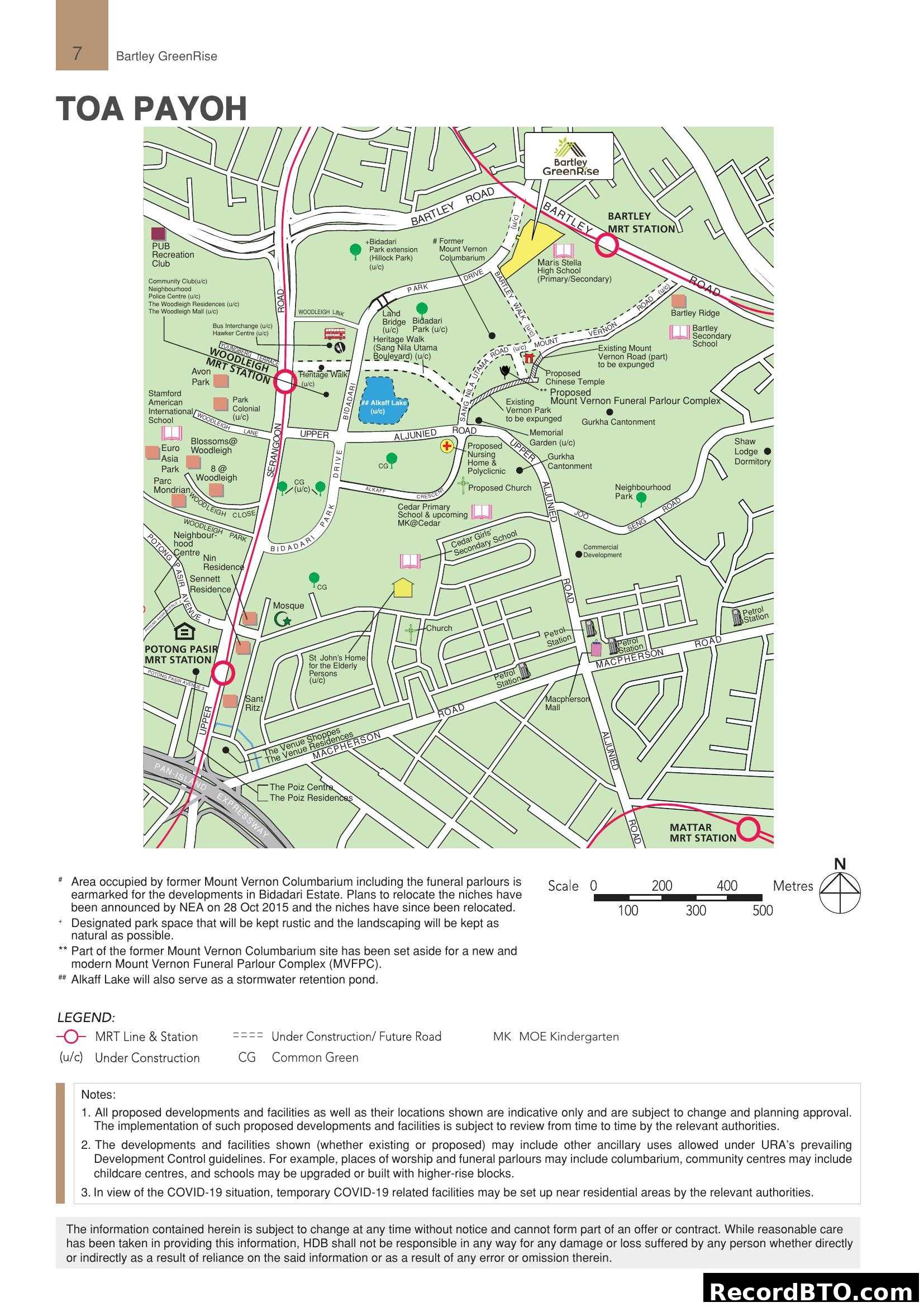 Location Map for Bartley GreenRise in Toa Payoh
