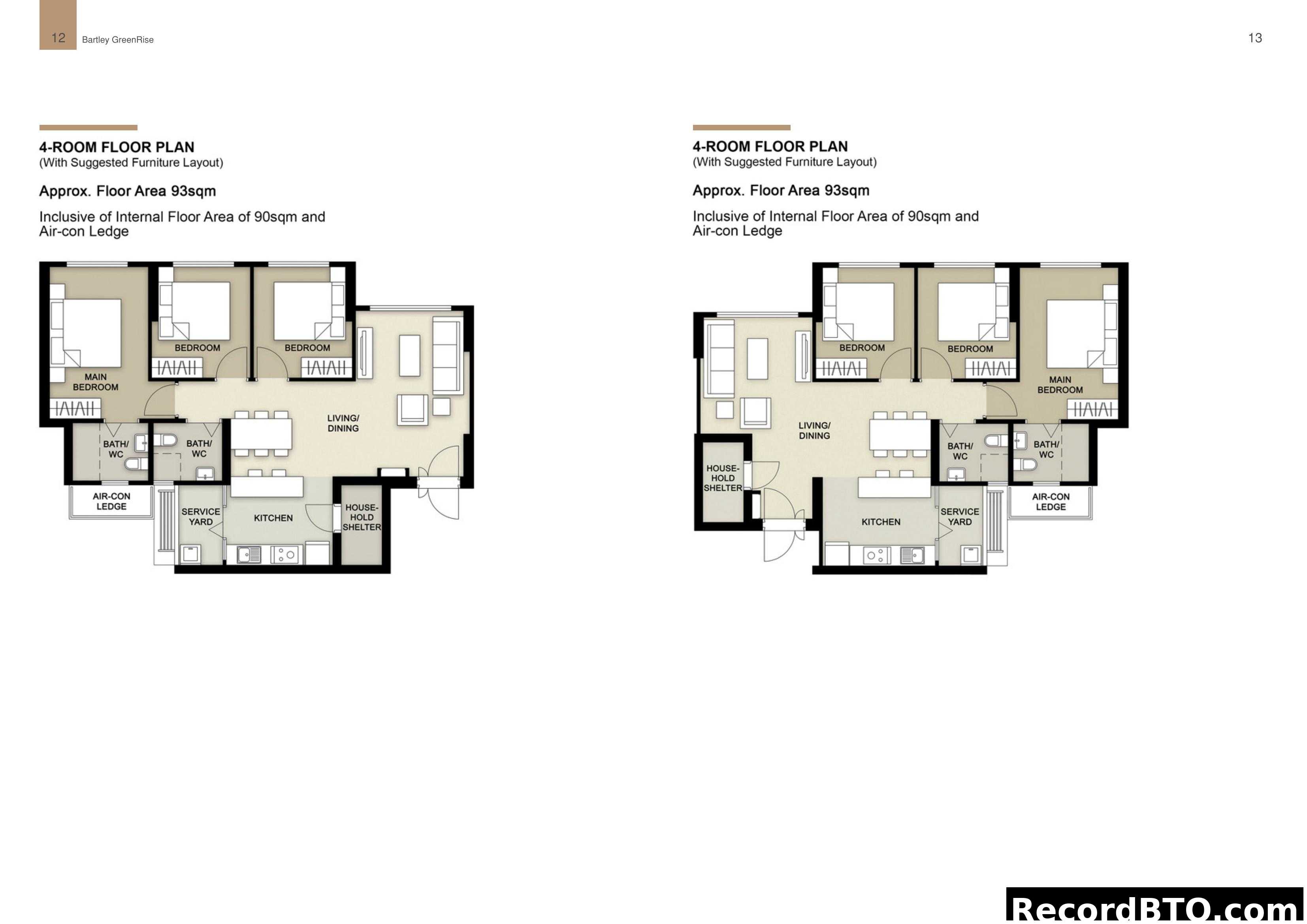 4-Room Floor Plans (Bartley GreenRise)