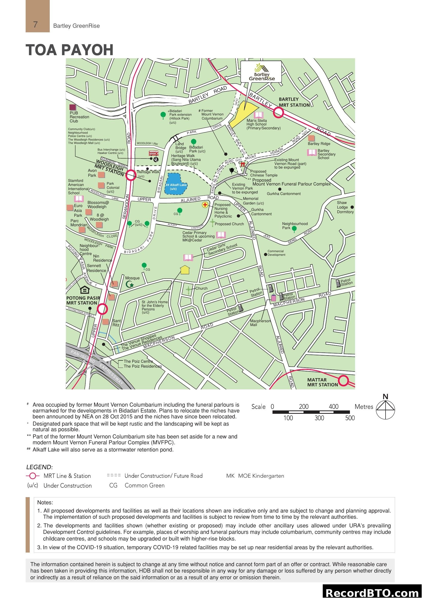 Location Map for Bartley GreenRise in Toa Payoh