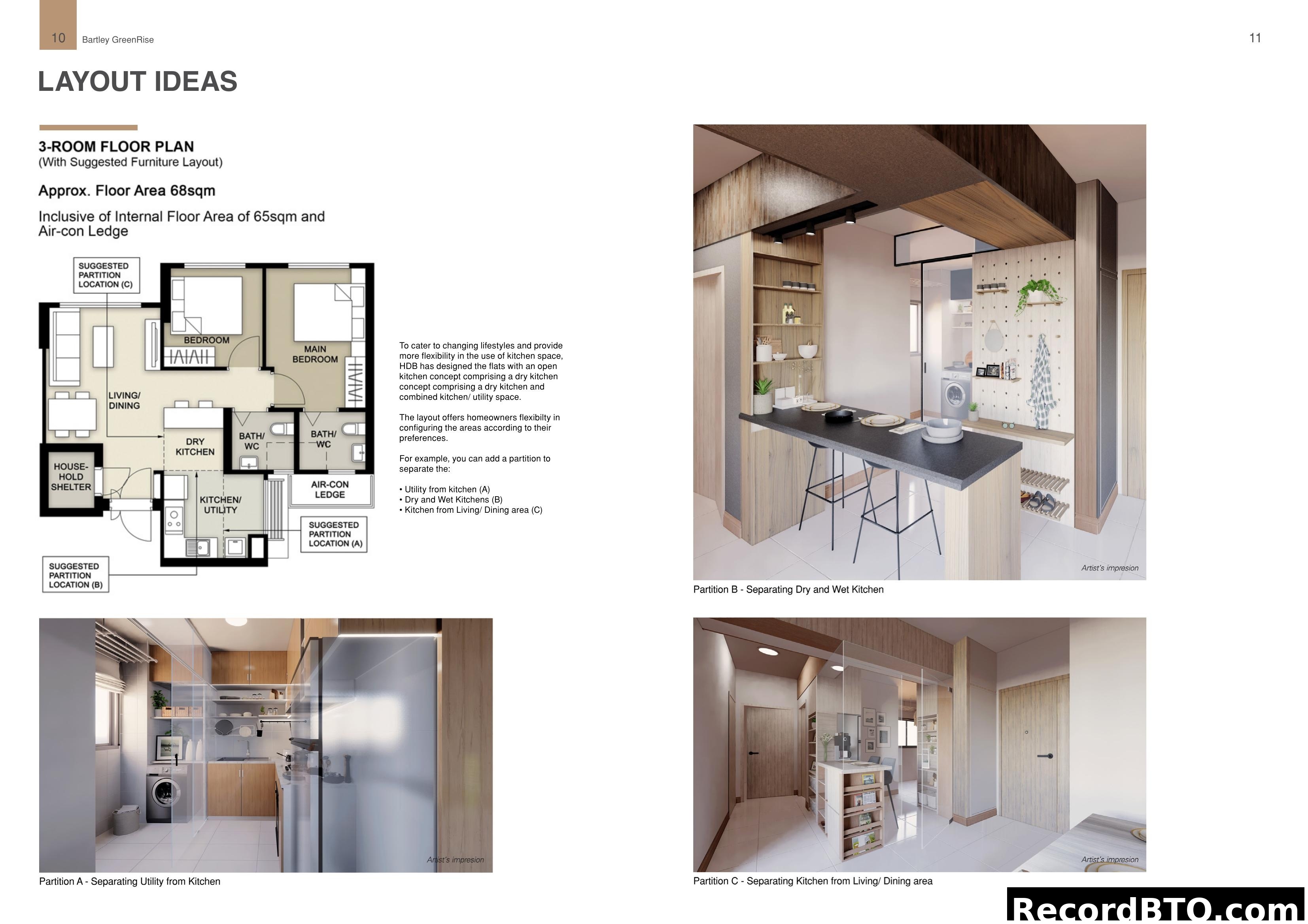 Layout Ideas: 3-Room Floor Plan Partitions