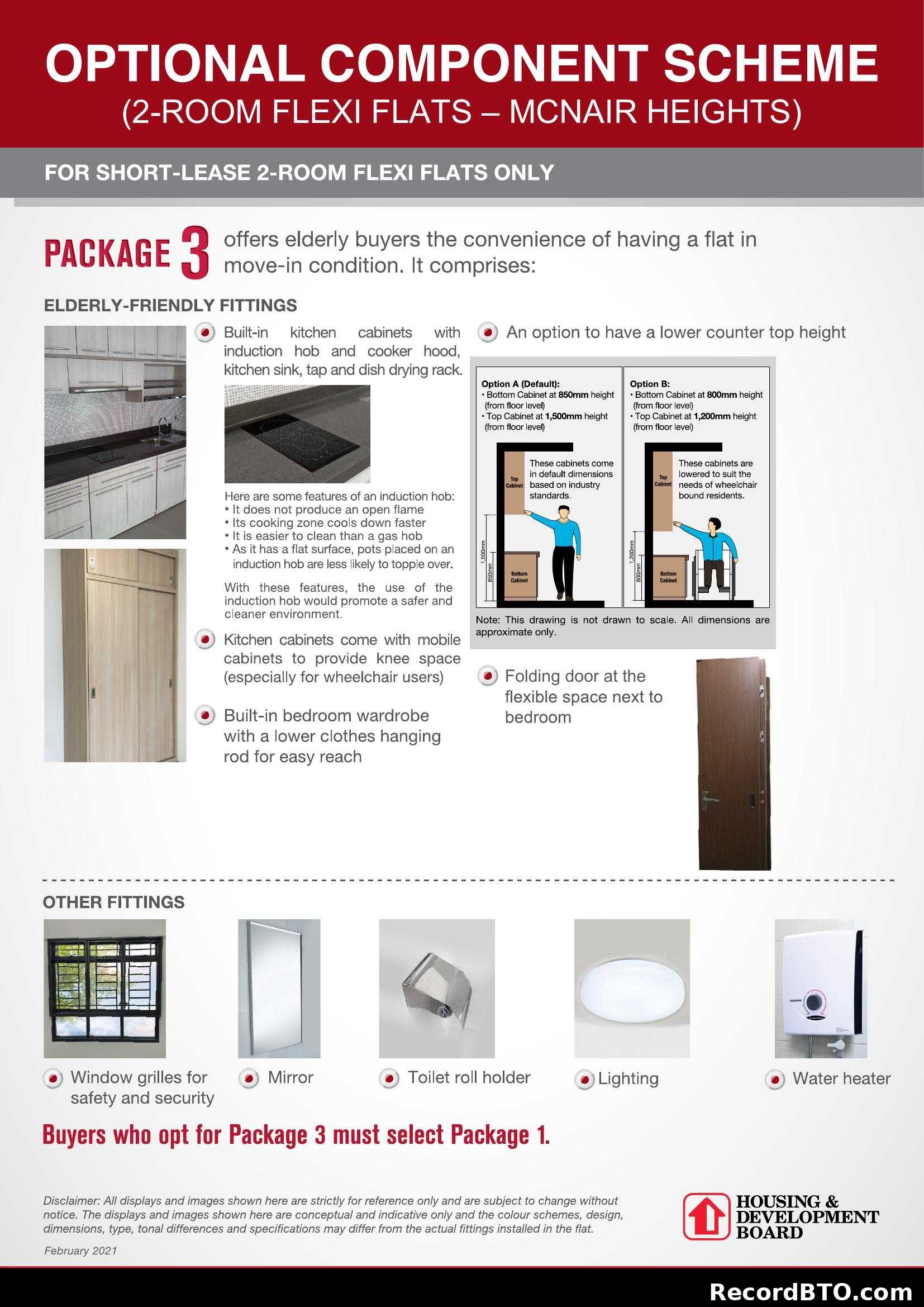 Optional Component Scheme - Package 3 (2-Room Flexi Flats)