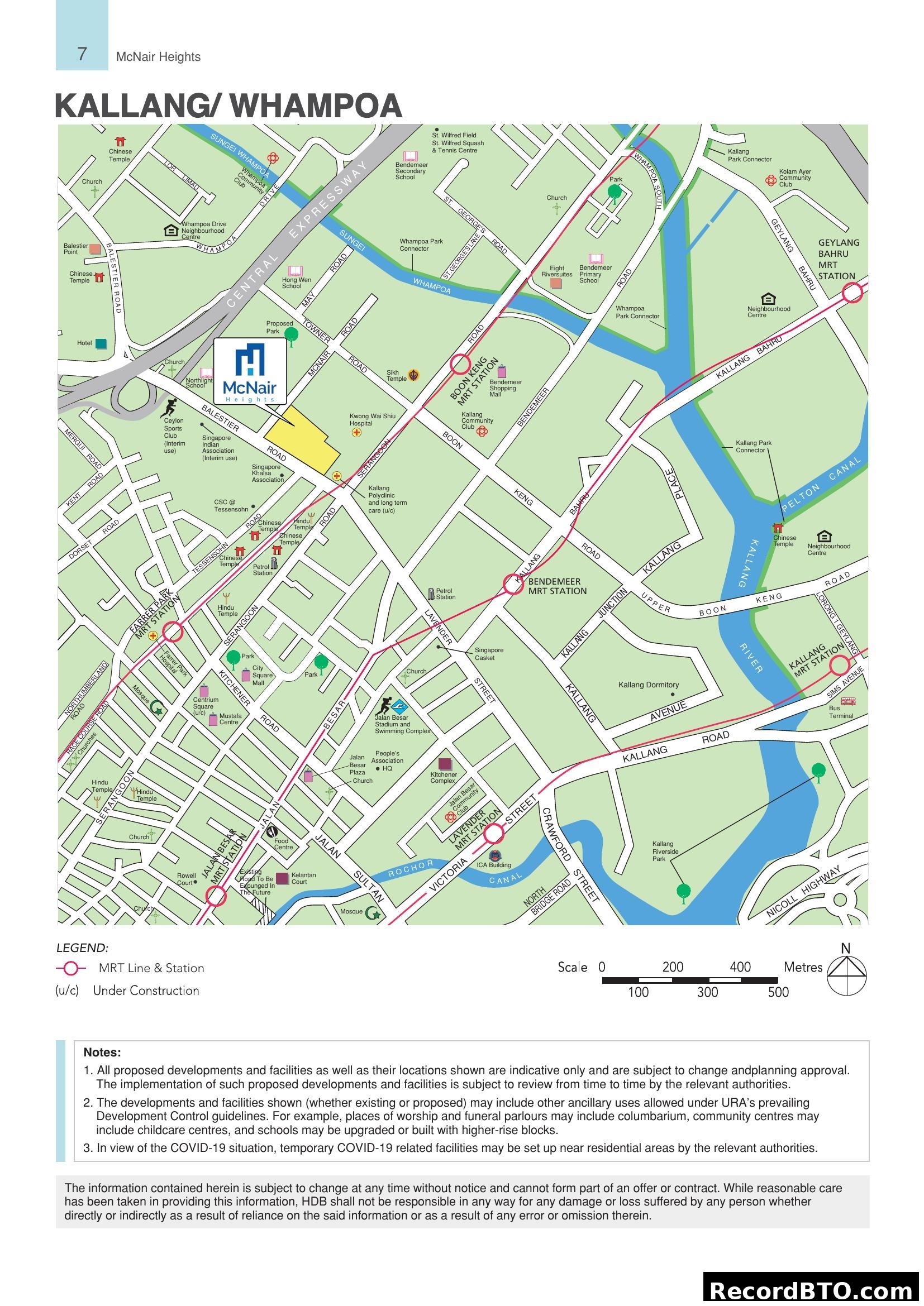Kallang/Whampoa Area Location & Amenities Map