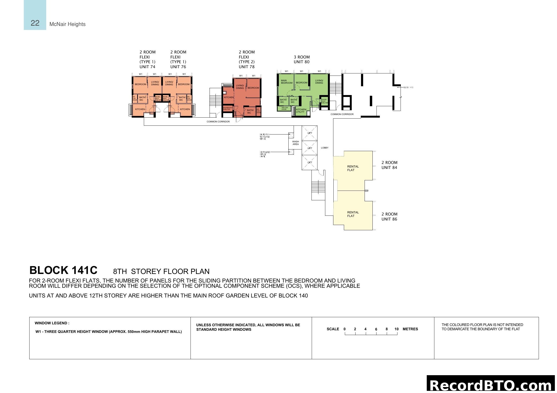 Block 141C, 8th Storey Floor Plan (Units 74, 76, 78, 80, 84, 86)