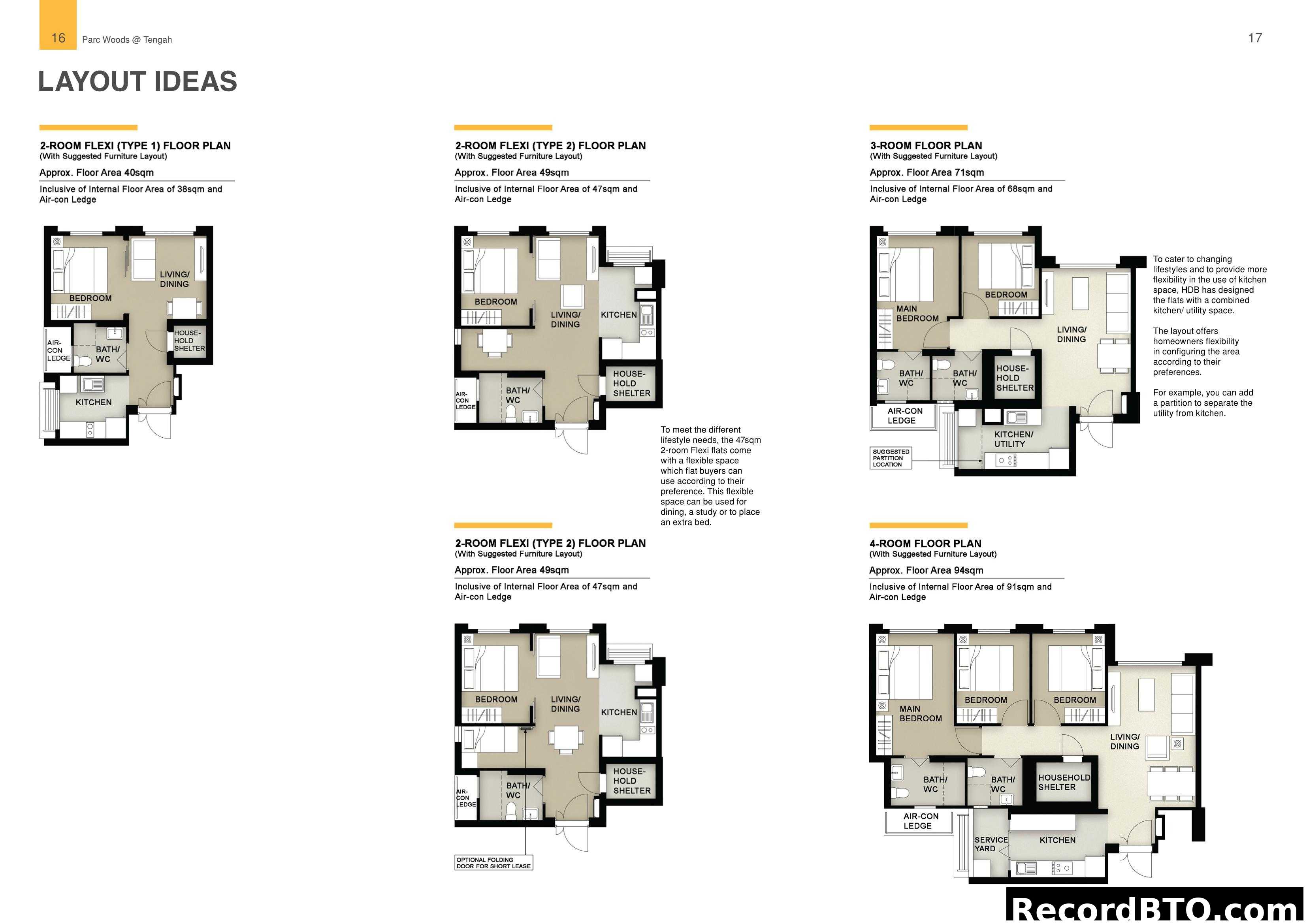 Floor Plan Layout Ideas for Various Unit Types
