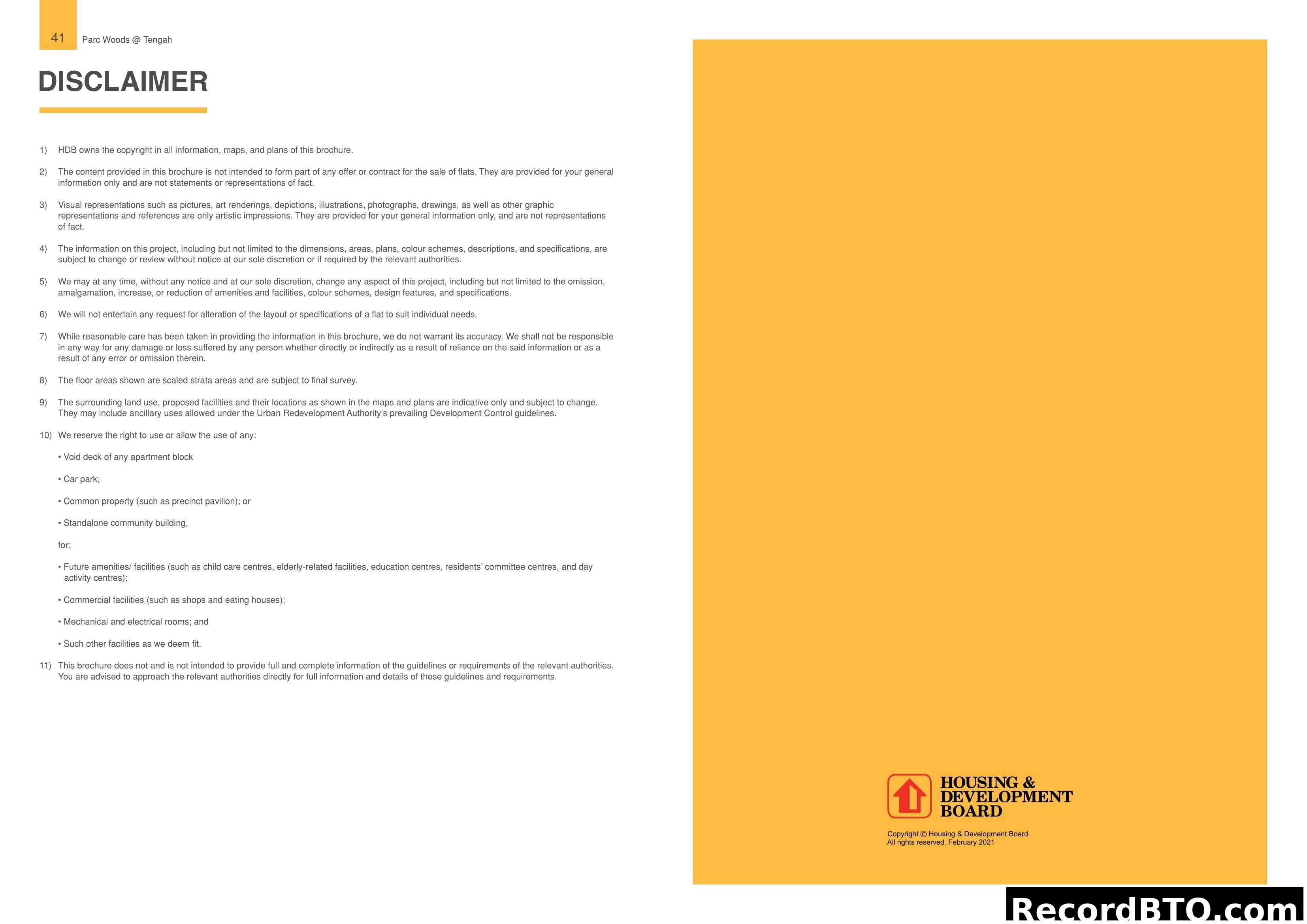 Disclaimer - Parc Woods @ Tengah