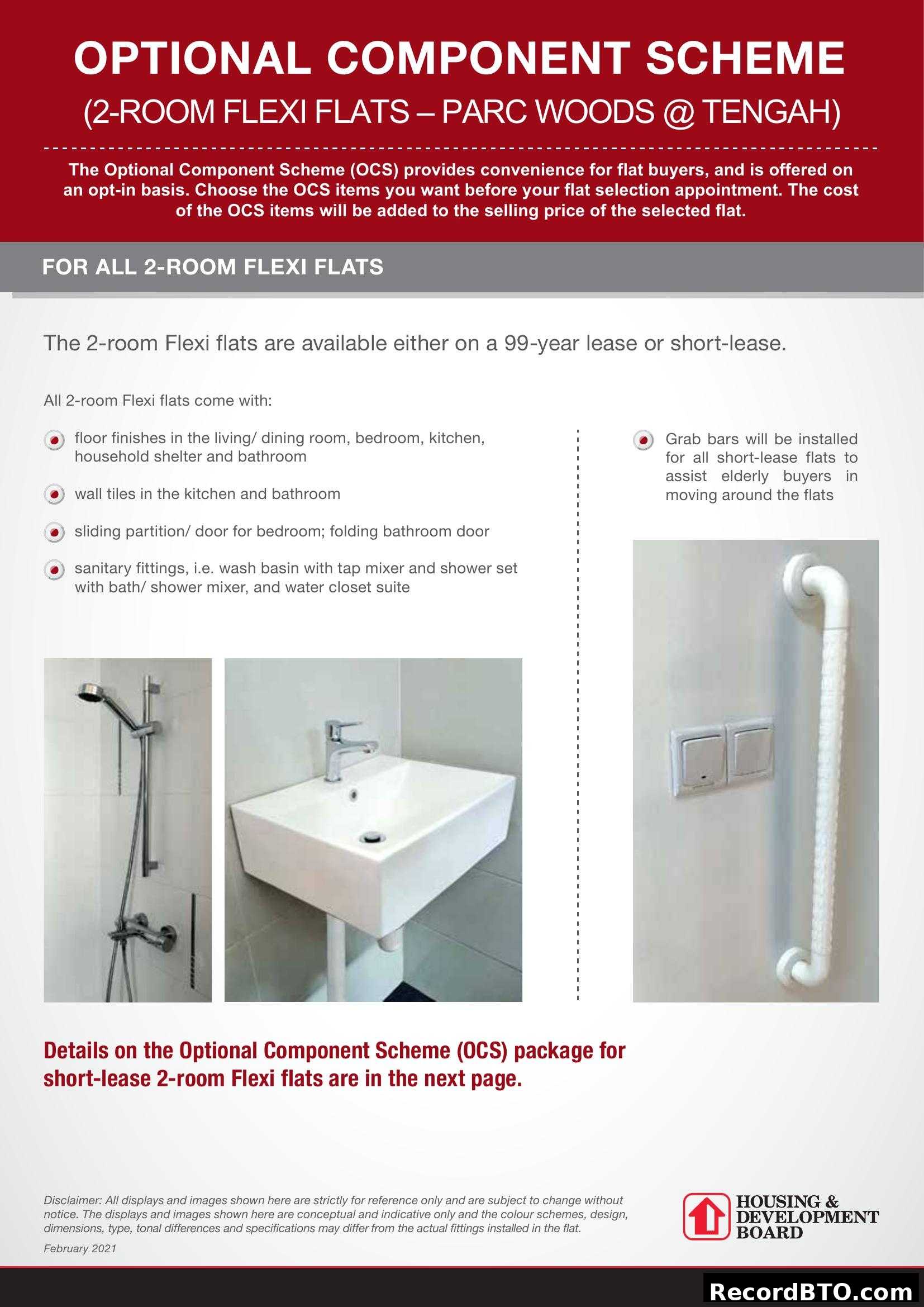 Optional Component Scheme (OCS) - 2-Room Flexi Flats