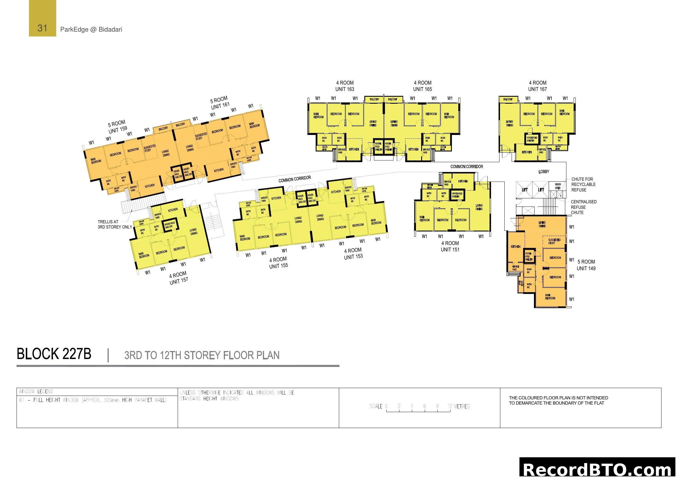 Block 227B 3rd to 12th Storey Floor Plan