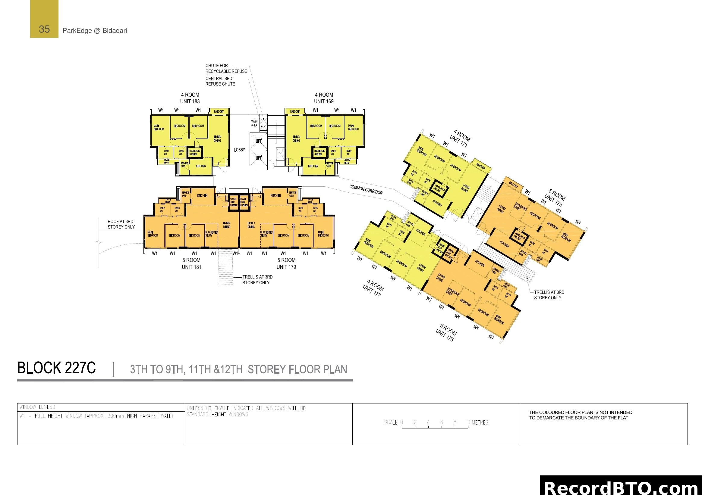 ParkEdge @ Bidadari Block 227C Floor Plan (3rd-9th, 11th-12th Storey)