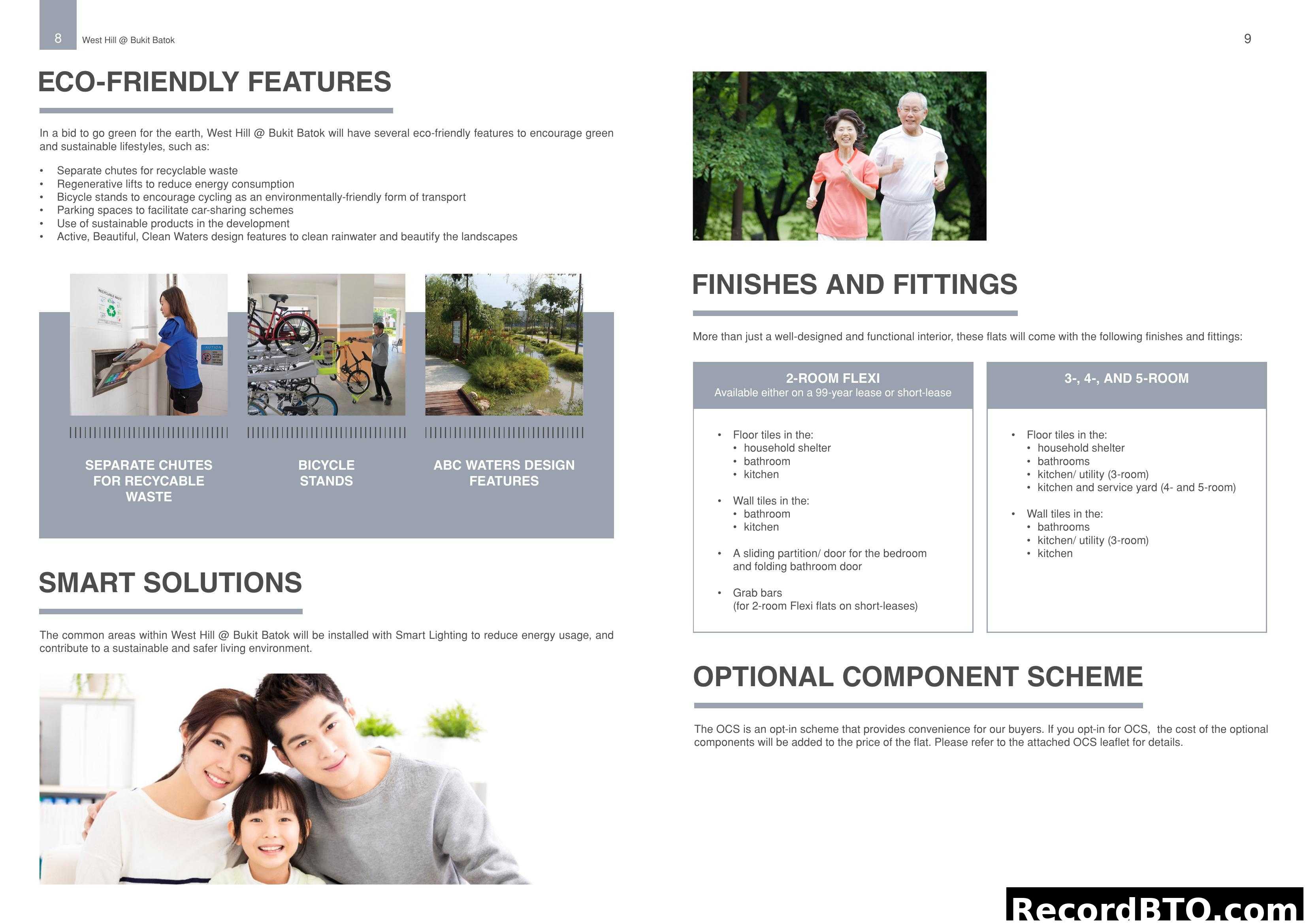 Eco-Friendly Features, Finishes, Smart Solutions & OCS