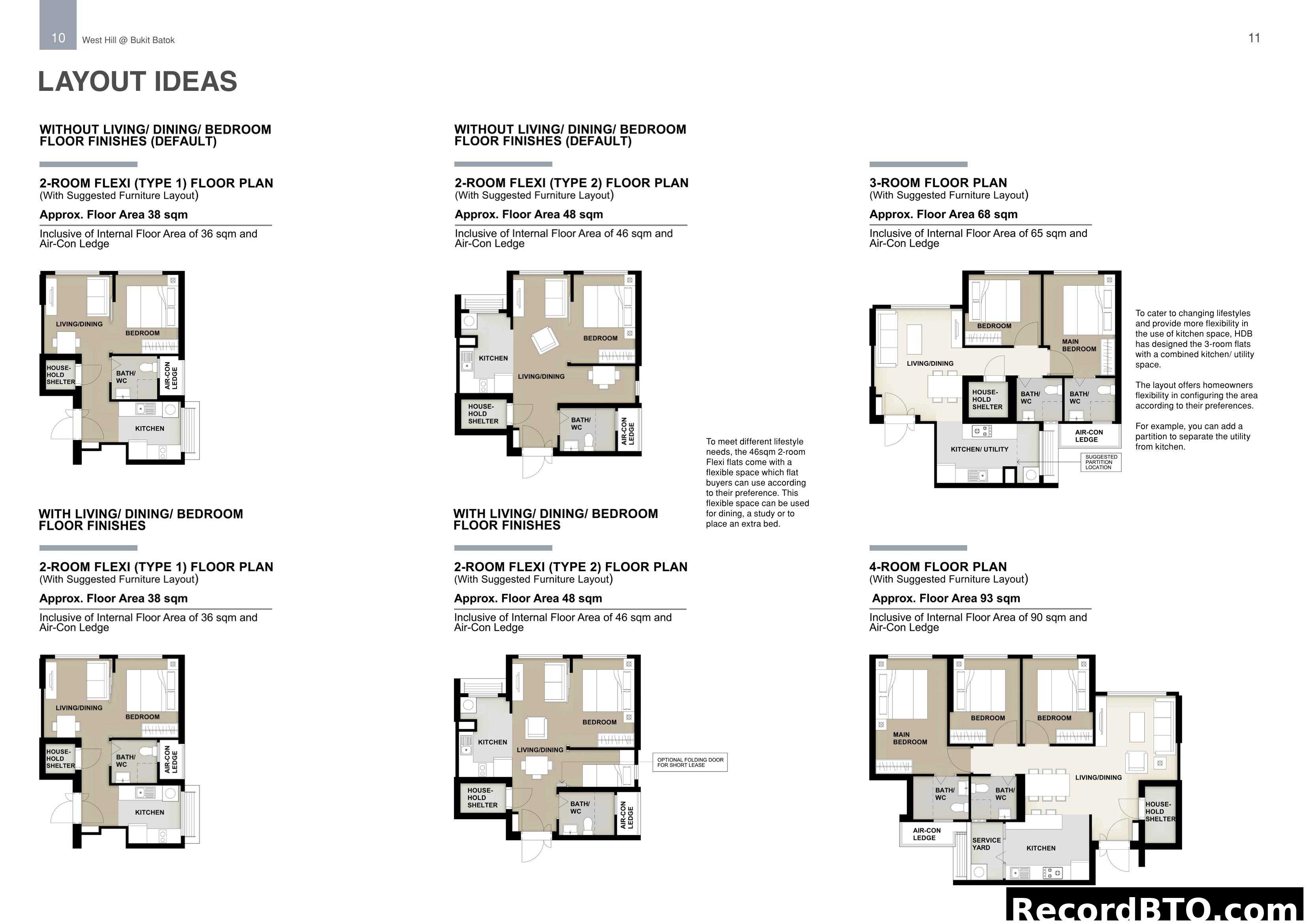 HDB Floor Plan Layout Ideas for Various Unit Types