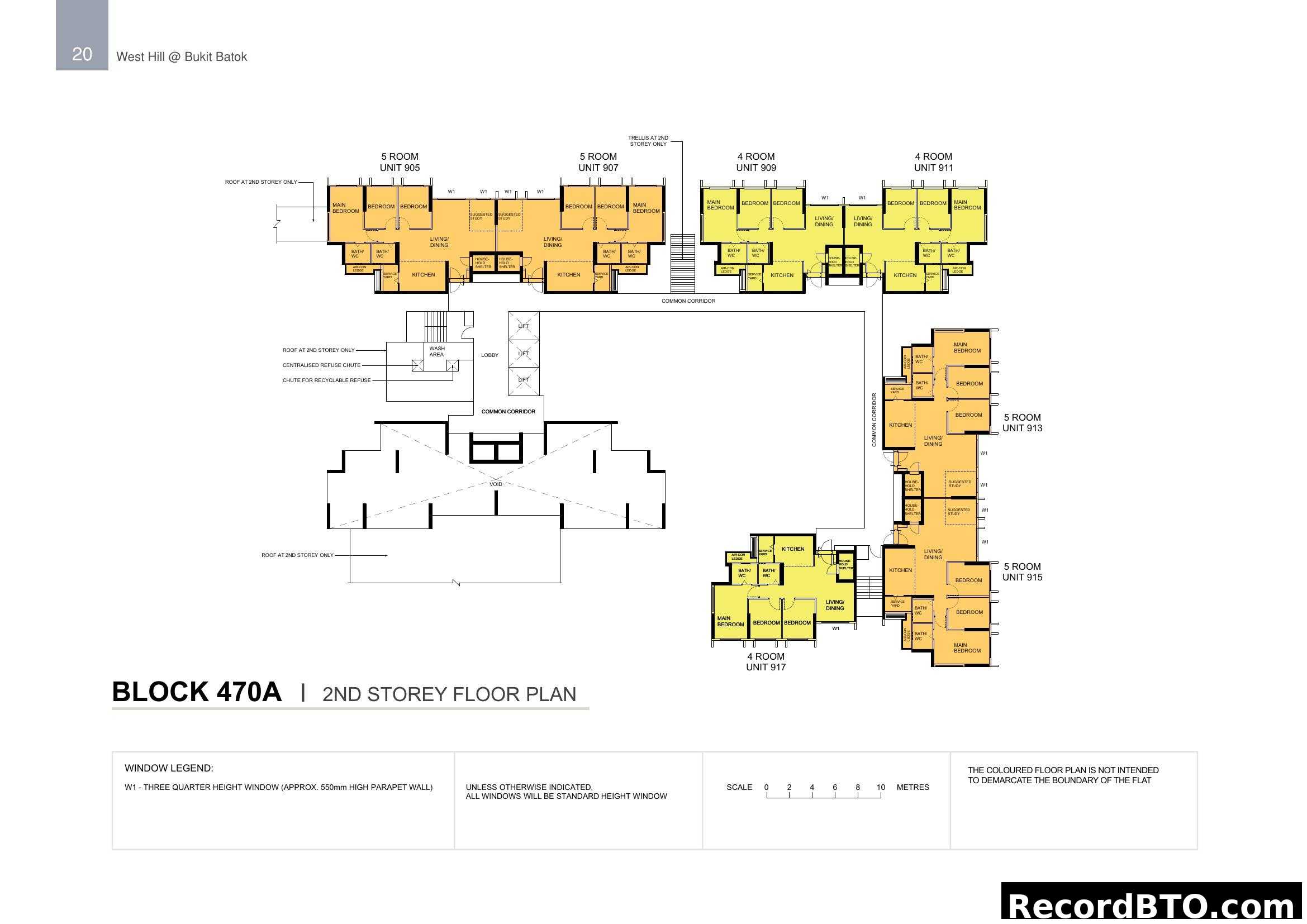 Block 470A 2nd Storey Floor Plan, West Hill @ Bukit Batok