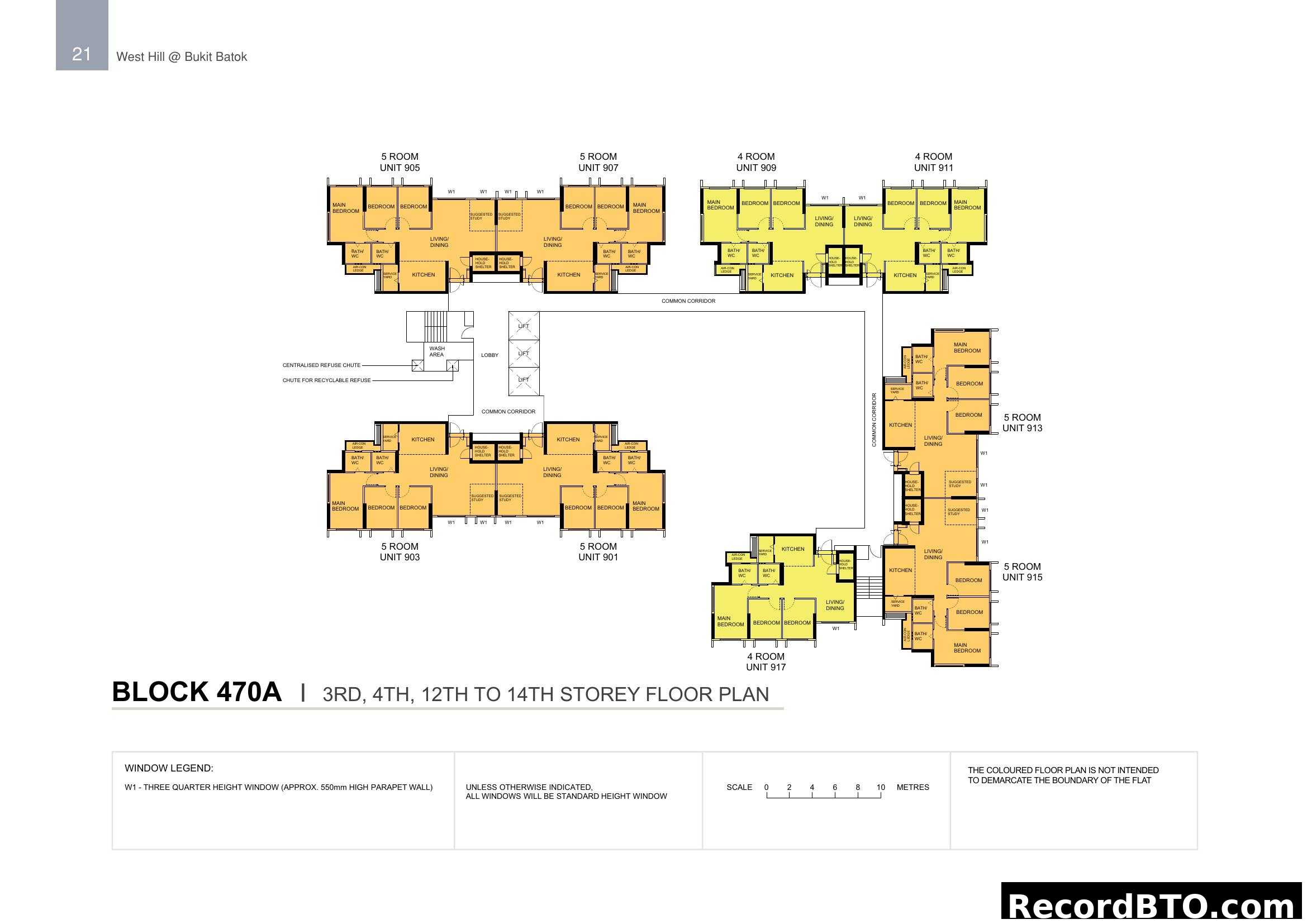 Block 470A Floor Plan (3rd, 4th, 12th-14th Storeys)