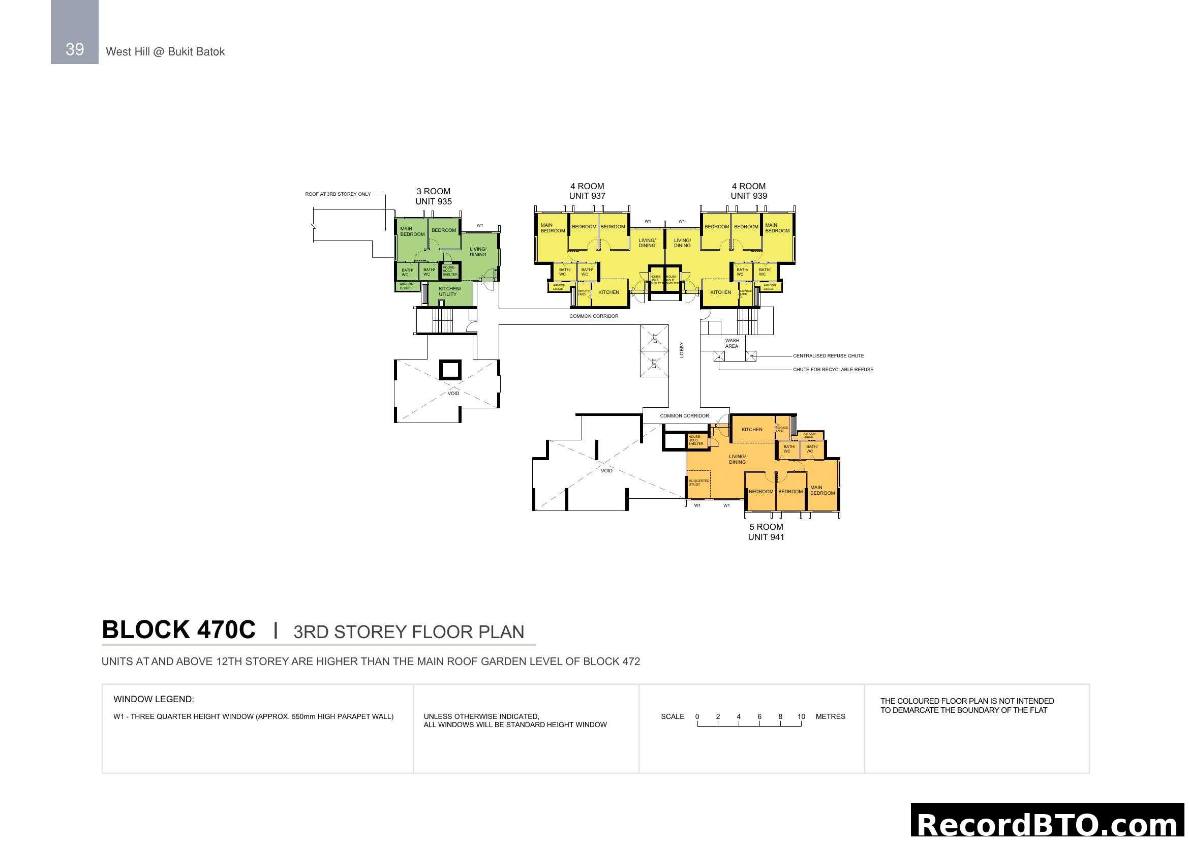 Block 470C 3rd Storey Floor Plan at West Hill @ Bukit Batok